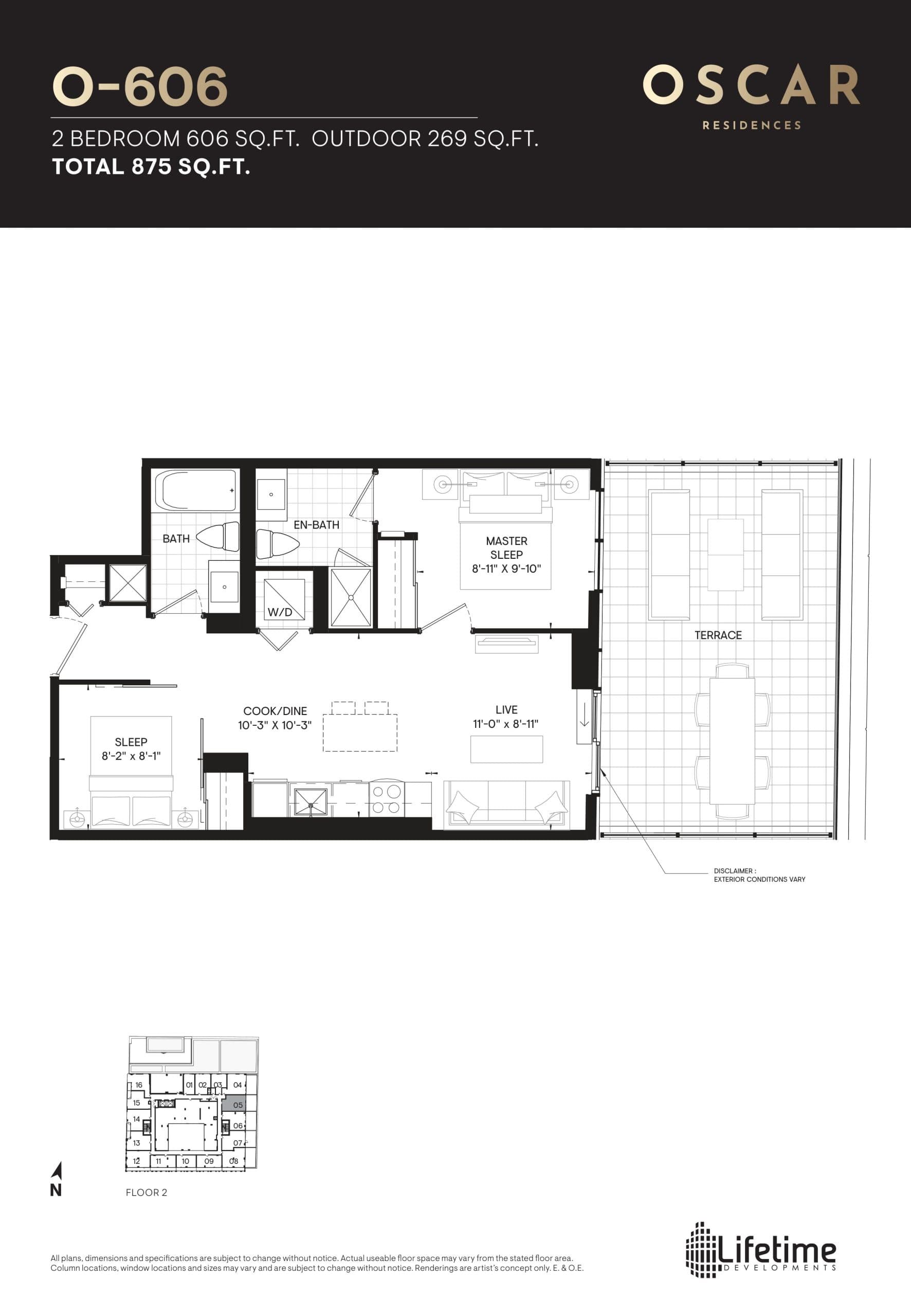 O-606 Floor Plan at Oscar Residences - 606 sq.ft