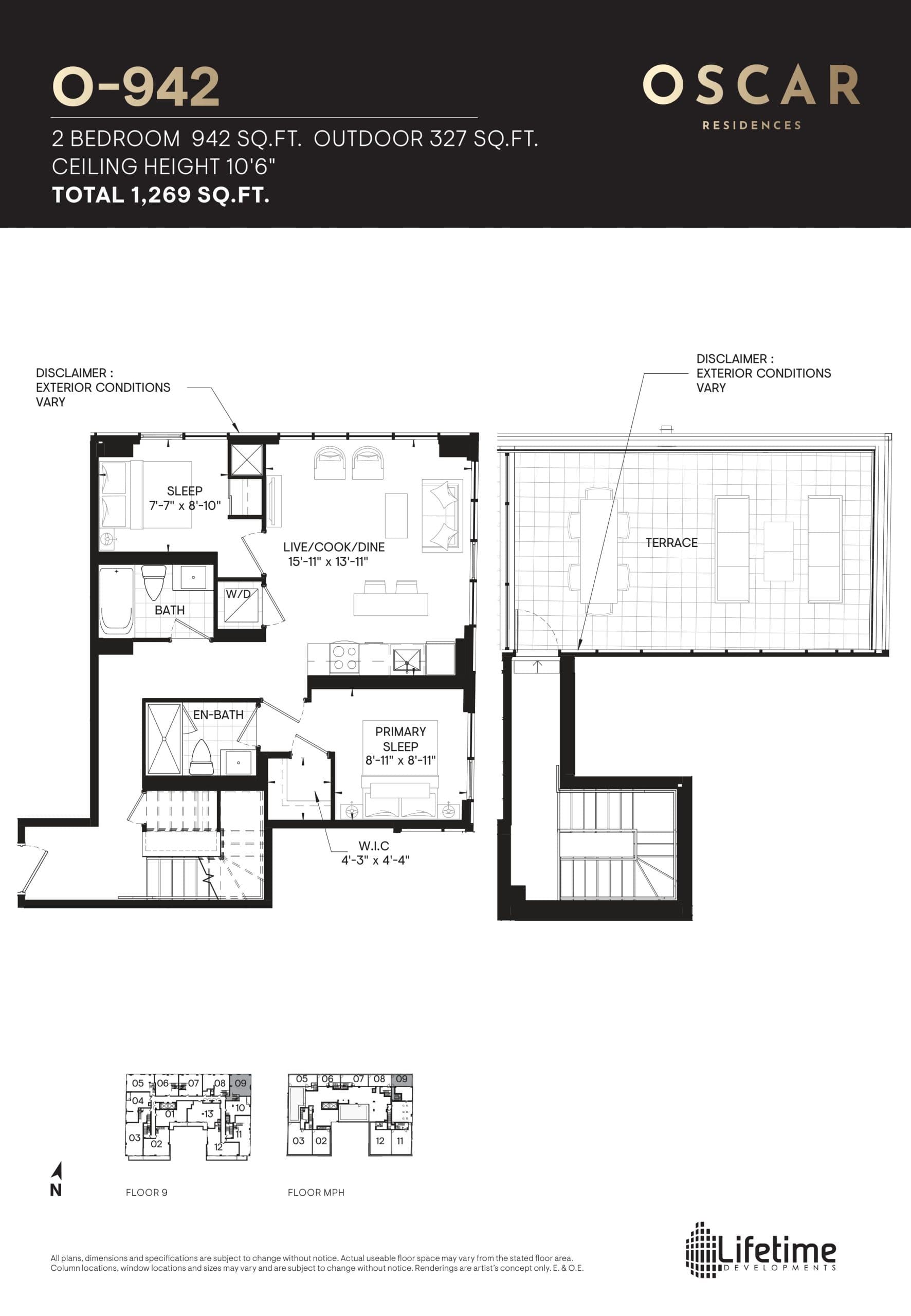 O-942 Floor Plan at Oscar Residences - 942 sq.ft
