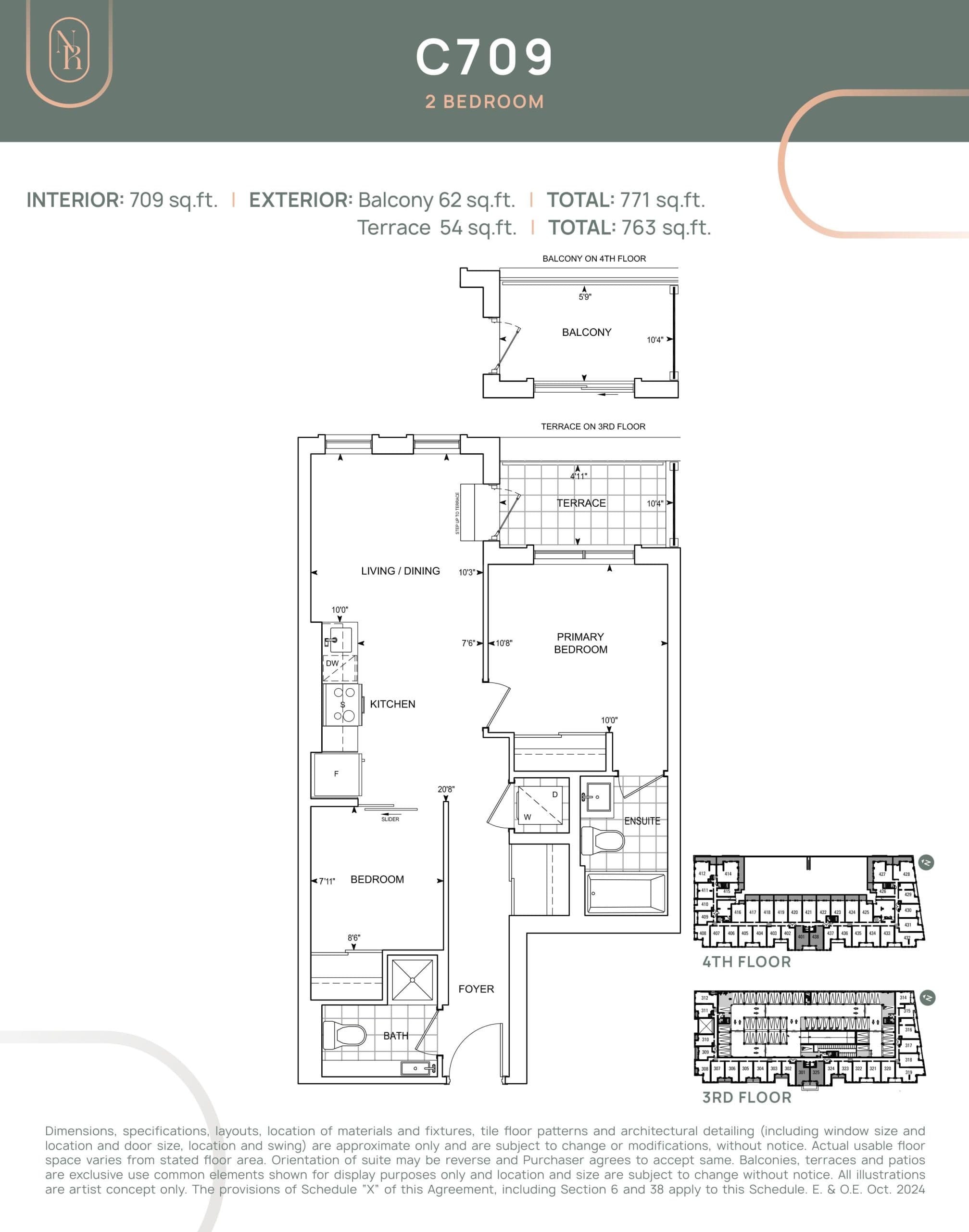C709 Floor Plan at Noble Residences - 709 sq.ft