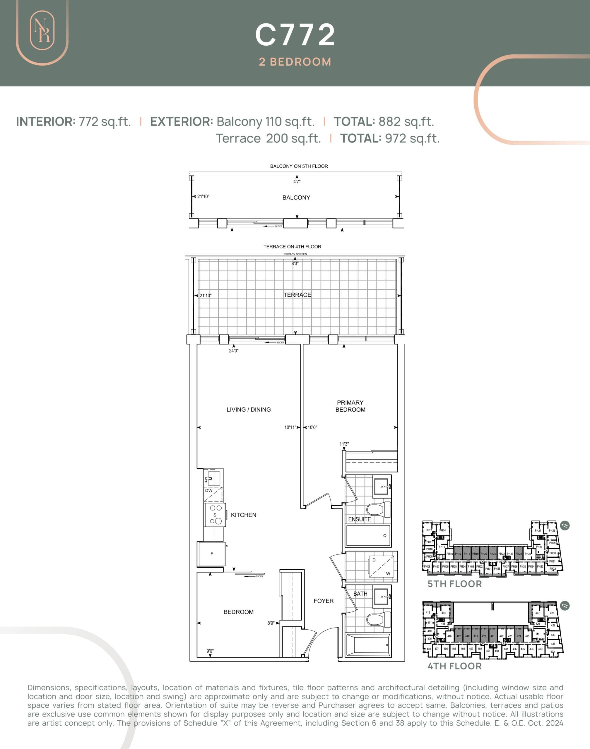 C772 Floor Plan at Noble Residences - 772 sq.ft
