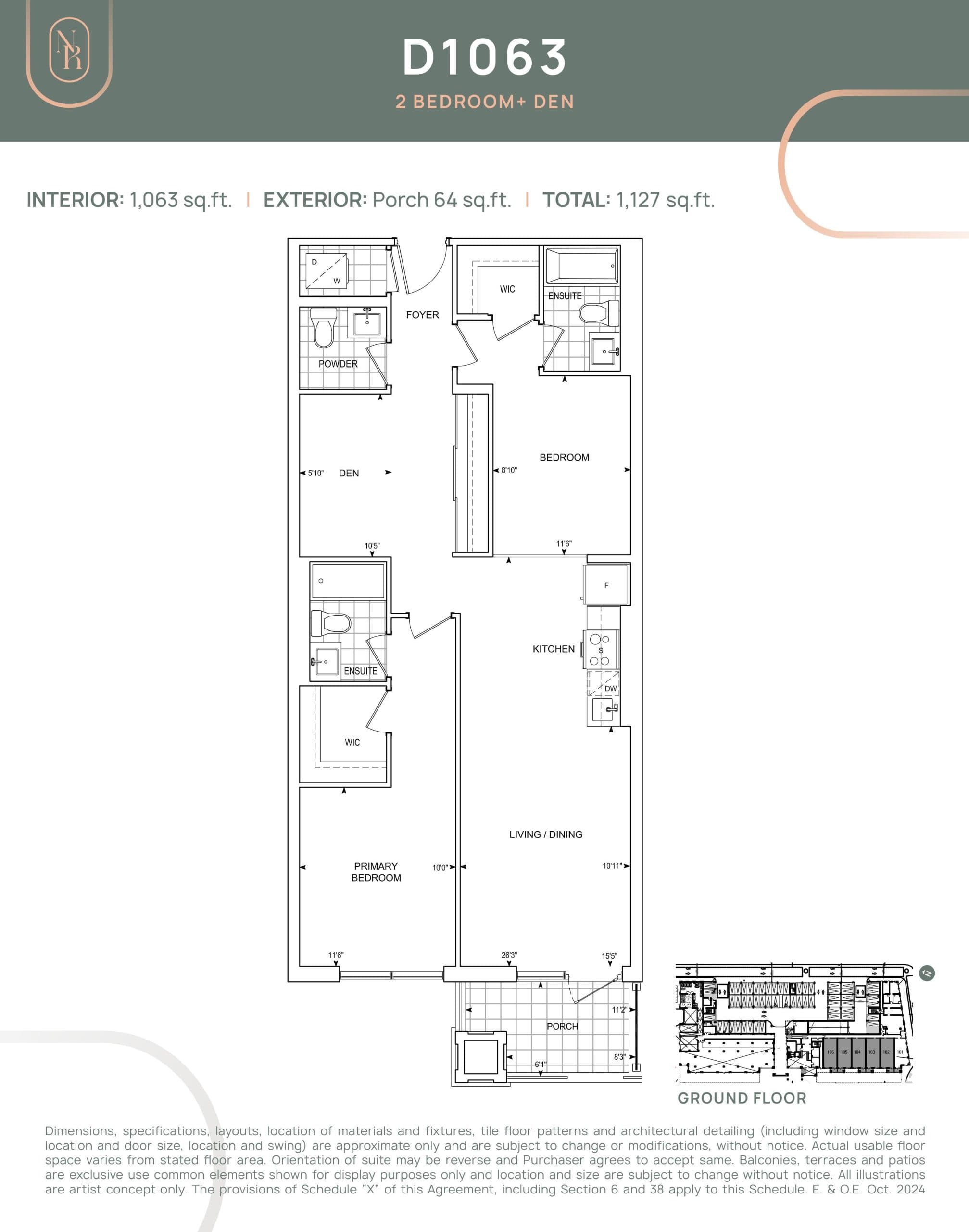 D1063 Floor Plan at Noble Residences - 1063 sq.ft