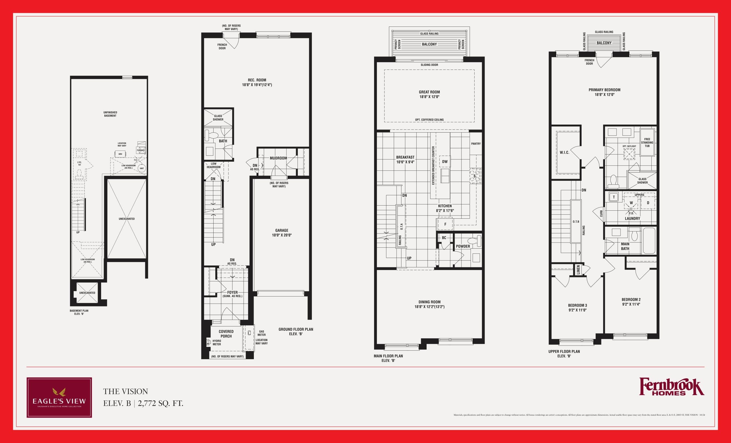The Vision Floor Plan at Eagle’s View Towns - 2772 sq.ft