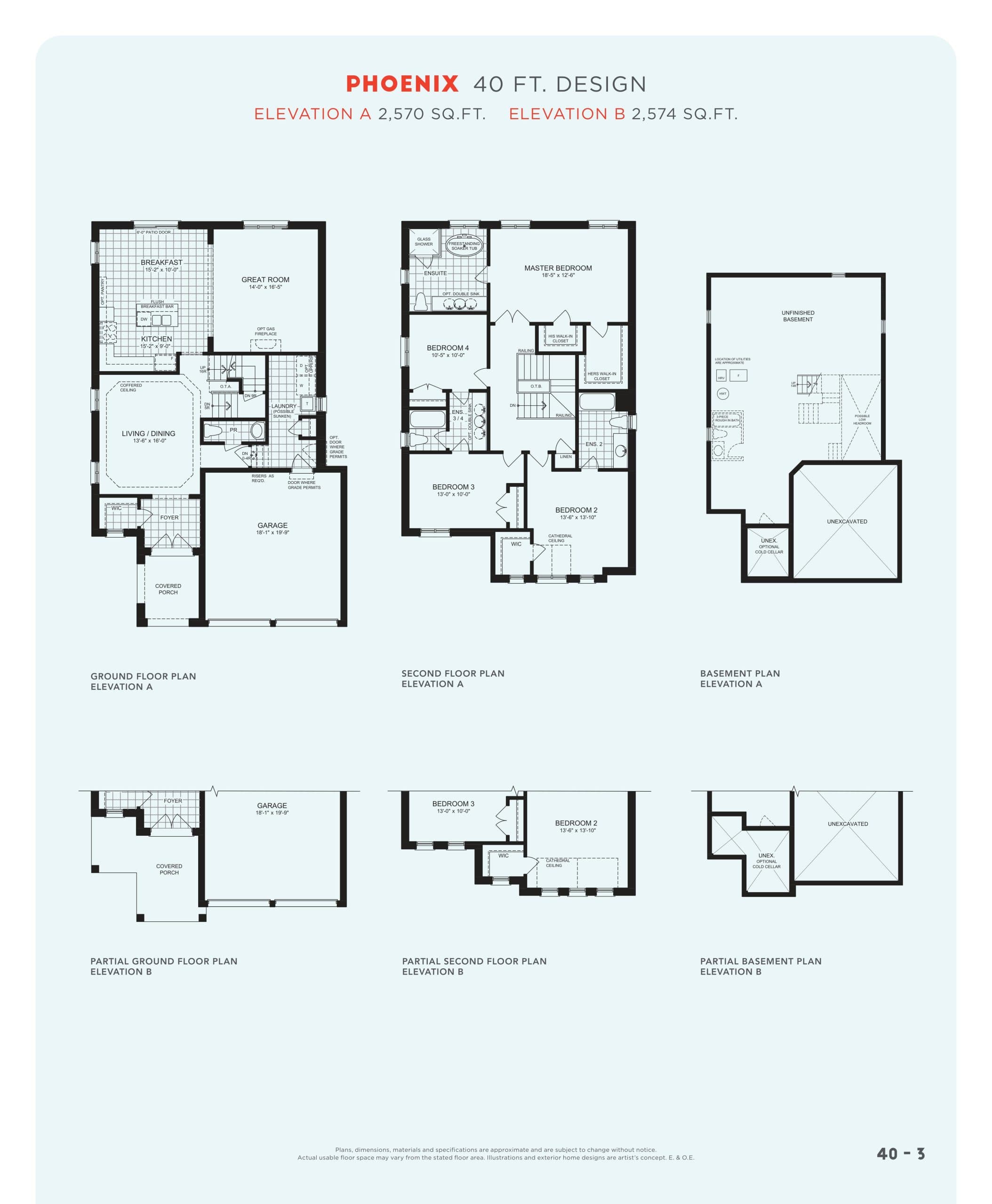 Phoenix Floor Plan at Heron Hills - Phase 2 - 2574 sq.ft