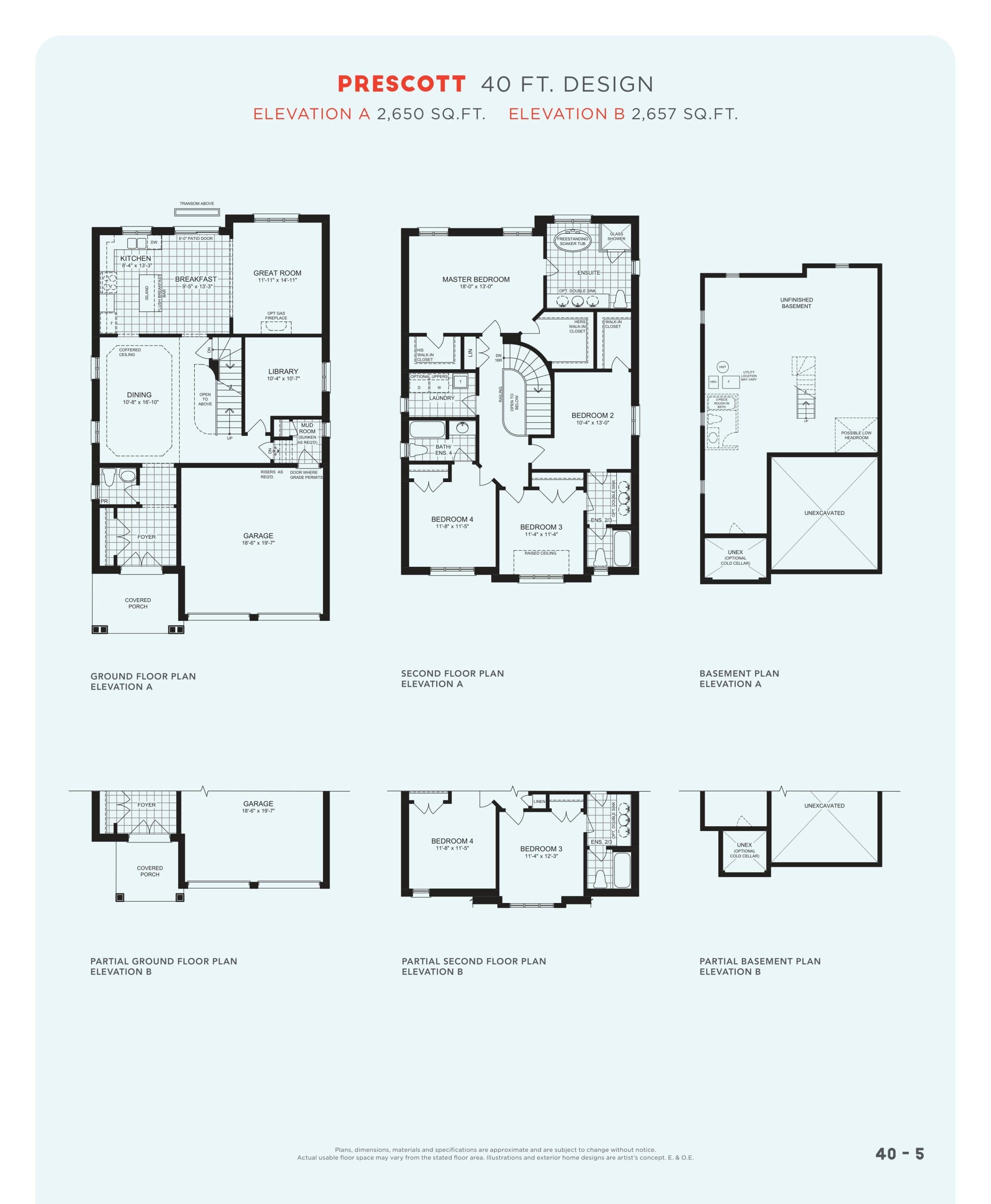 Prescott Floor Plan at Heron Hills - Phase 2 - 2657 sq.ft
