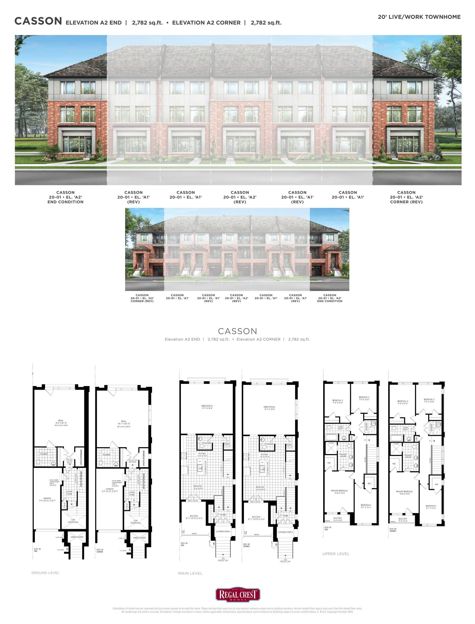 Casson (Corner) Floor Plan at Mayfield Village by Regal Crest Homes - 2782 sq.ft