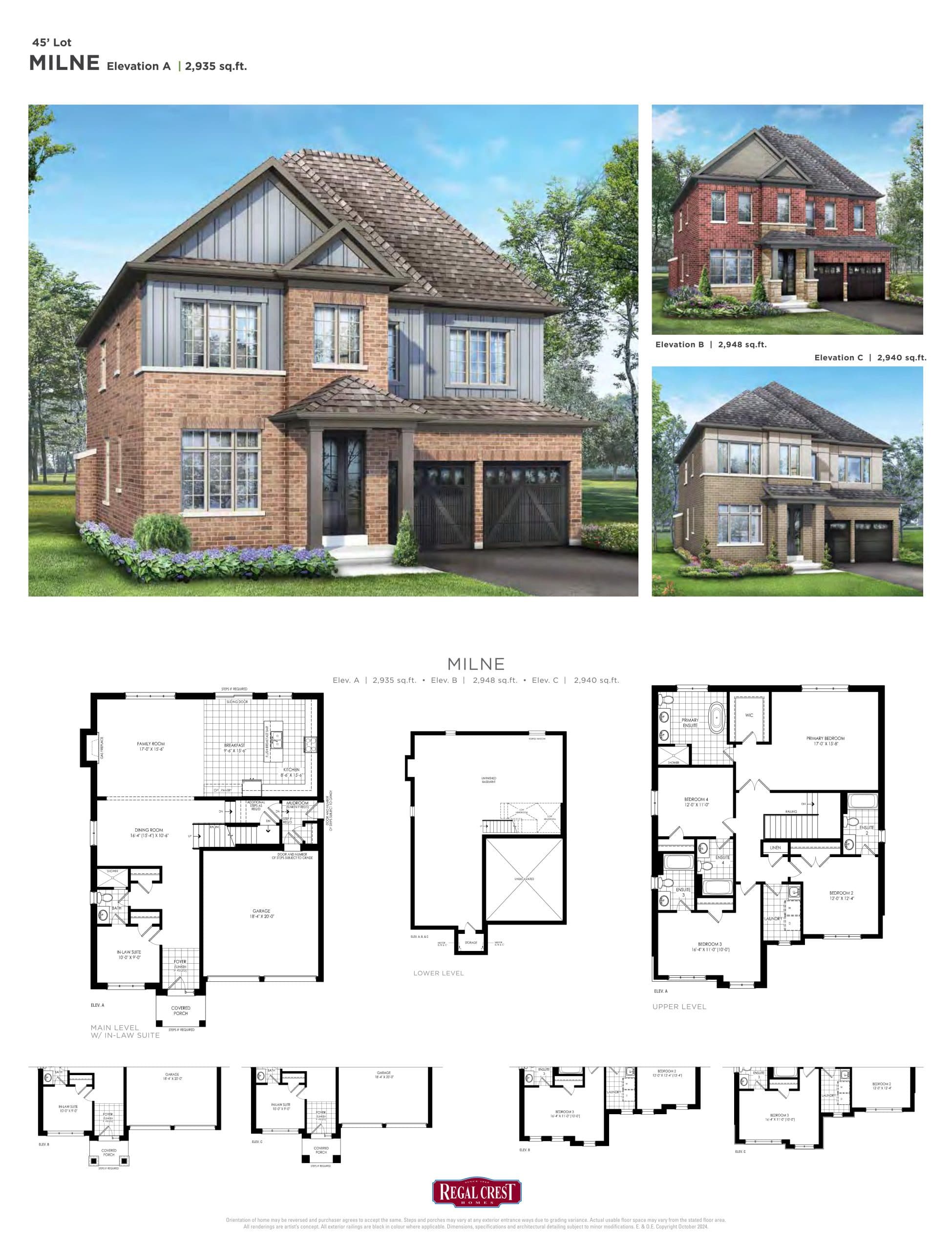 Milne Floor Plan at Mayfield Village by Regal Crest Homes - 2948 sq.ft