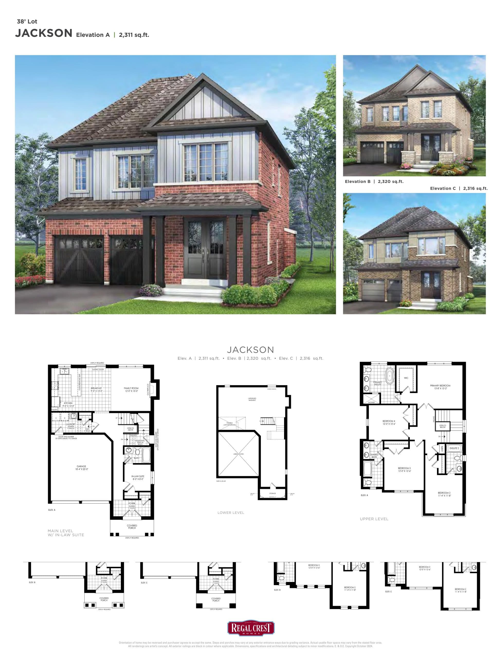 Jackson Floor Plan at Mayfield Village by Regal Crest Homes - 2320 sq.ft