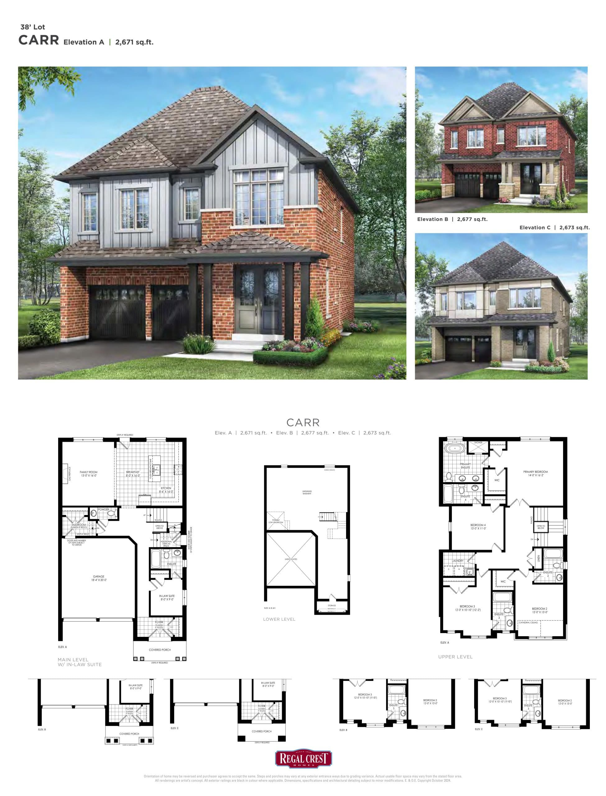 Carr Floor Plan at Mayfield Village by Regal Crest Homes - 2677 sq.ft