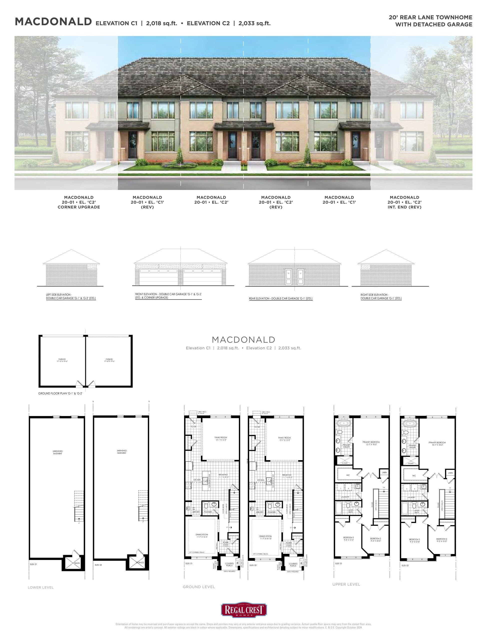 Macdonald Floor Plan at Mayfield Village by Regal Crest Homes - 2033 sq.ft