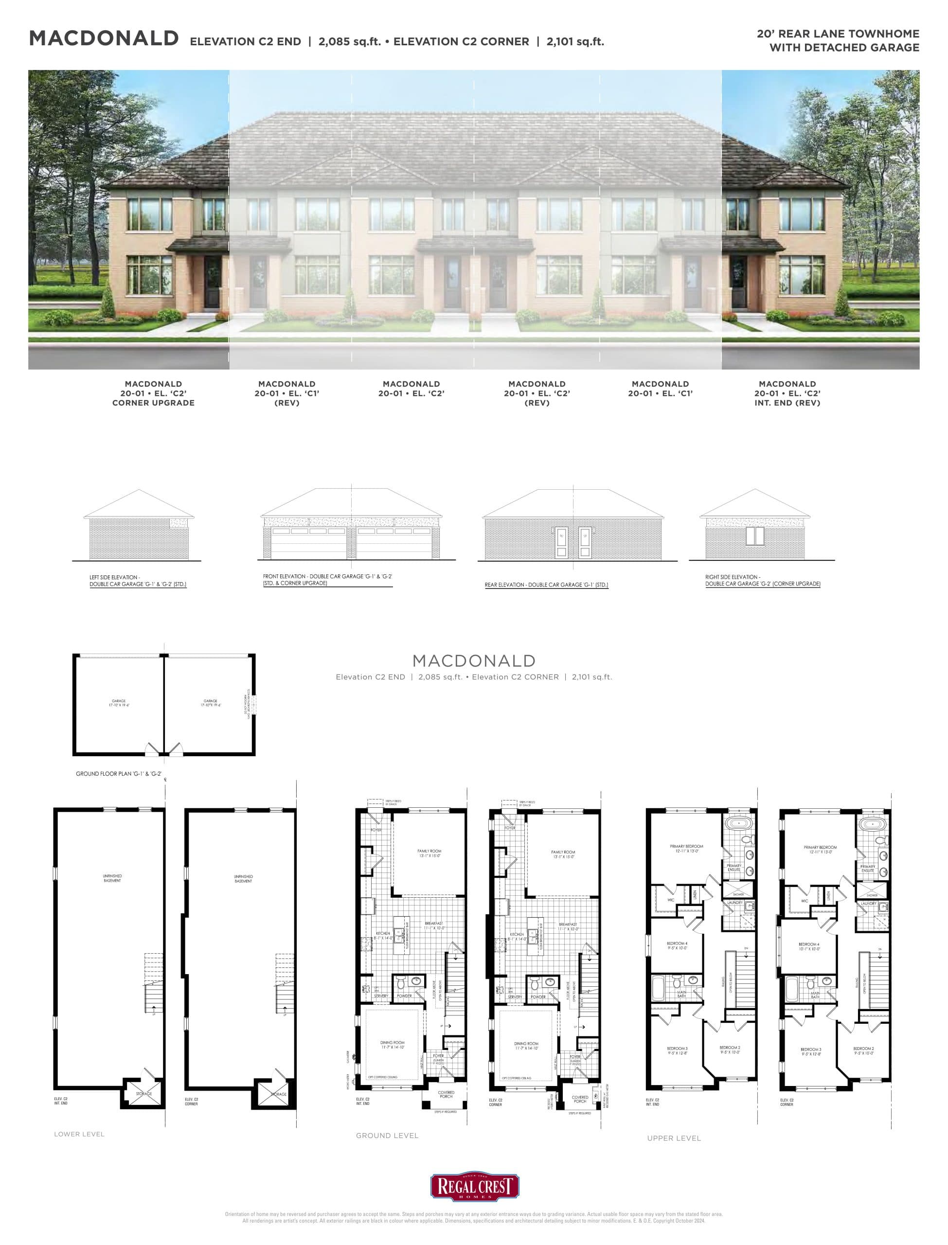 Macdonald (Corner) Floor Plan at Mayfield Village by Regal Crest Homes - 2101 sq.ft