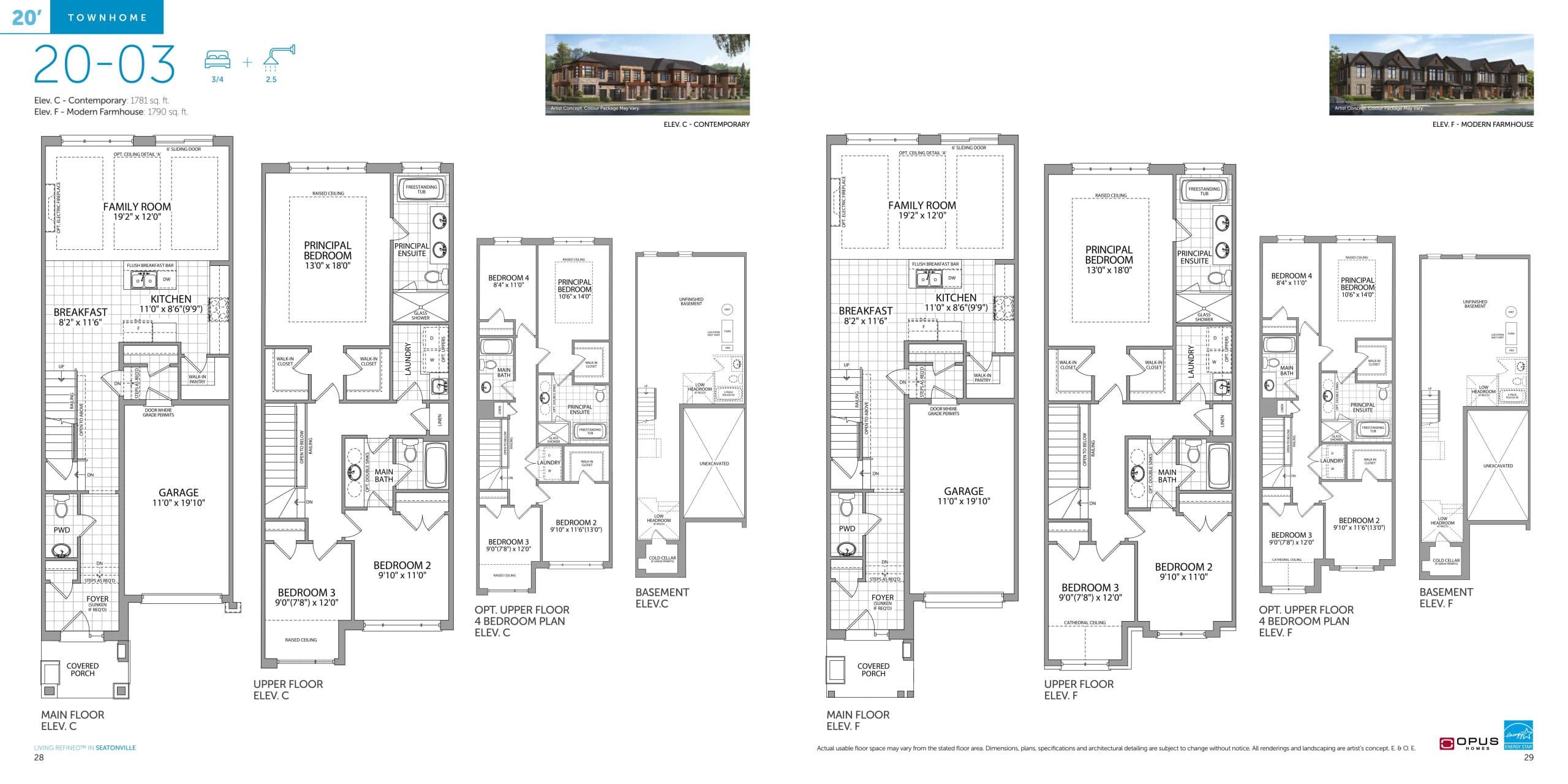 20-03 Floor Plan at Seatonville by OPUS Homes - 1790 sq.ft