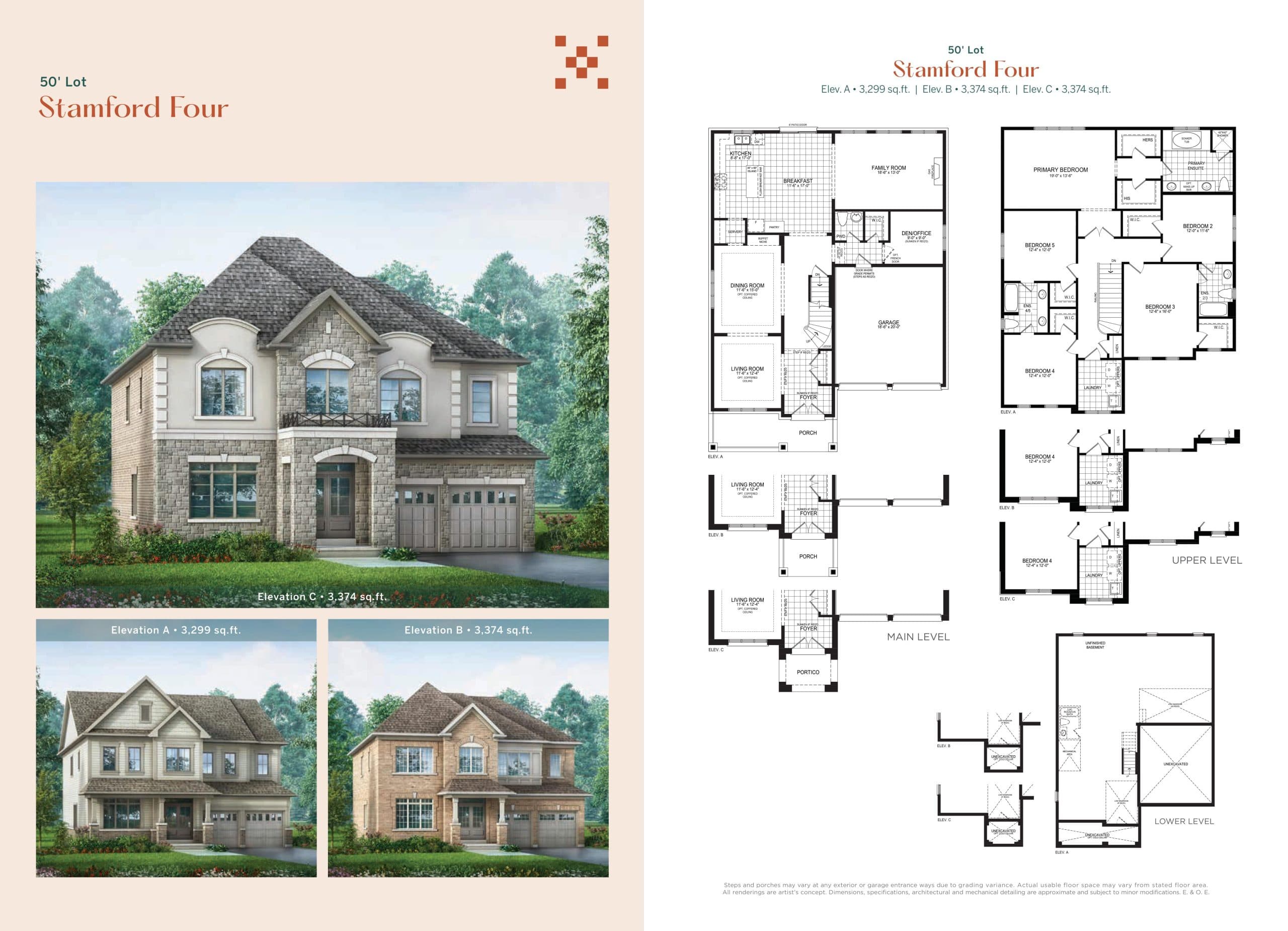 Stamford Four Floor Plan at Sutherland Homes by Treasure Hill - 3374 sq.ft