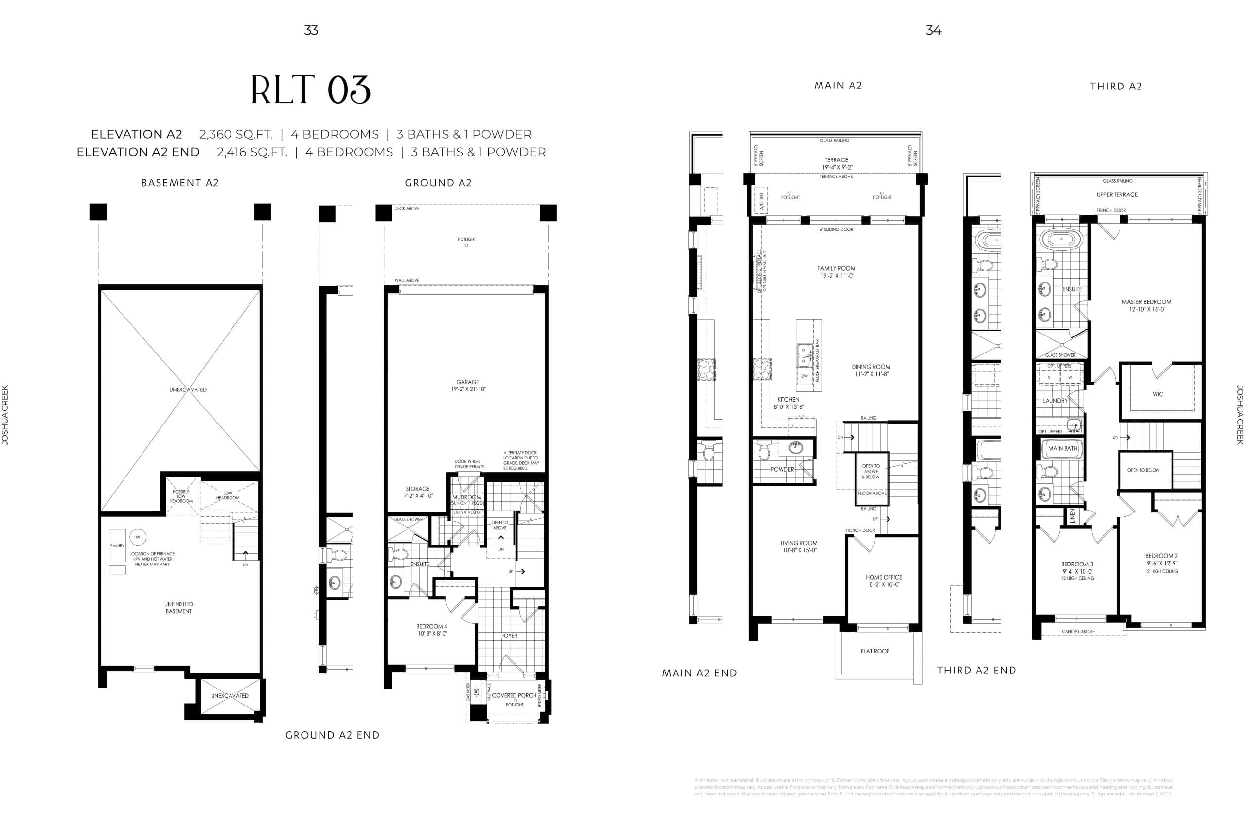 RLT 03 A2 Floor Plan at Joshua Creek Montage - Townhomes by Primont Homes - 2360 sq.ft