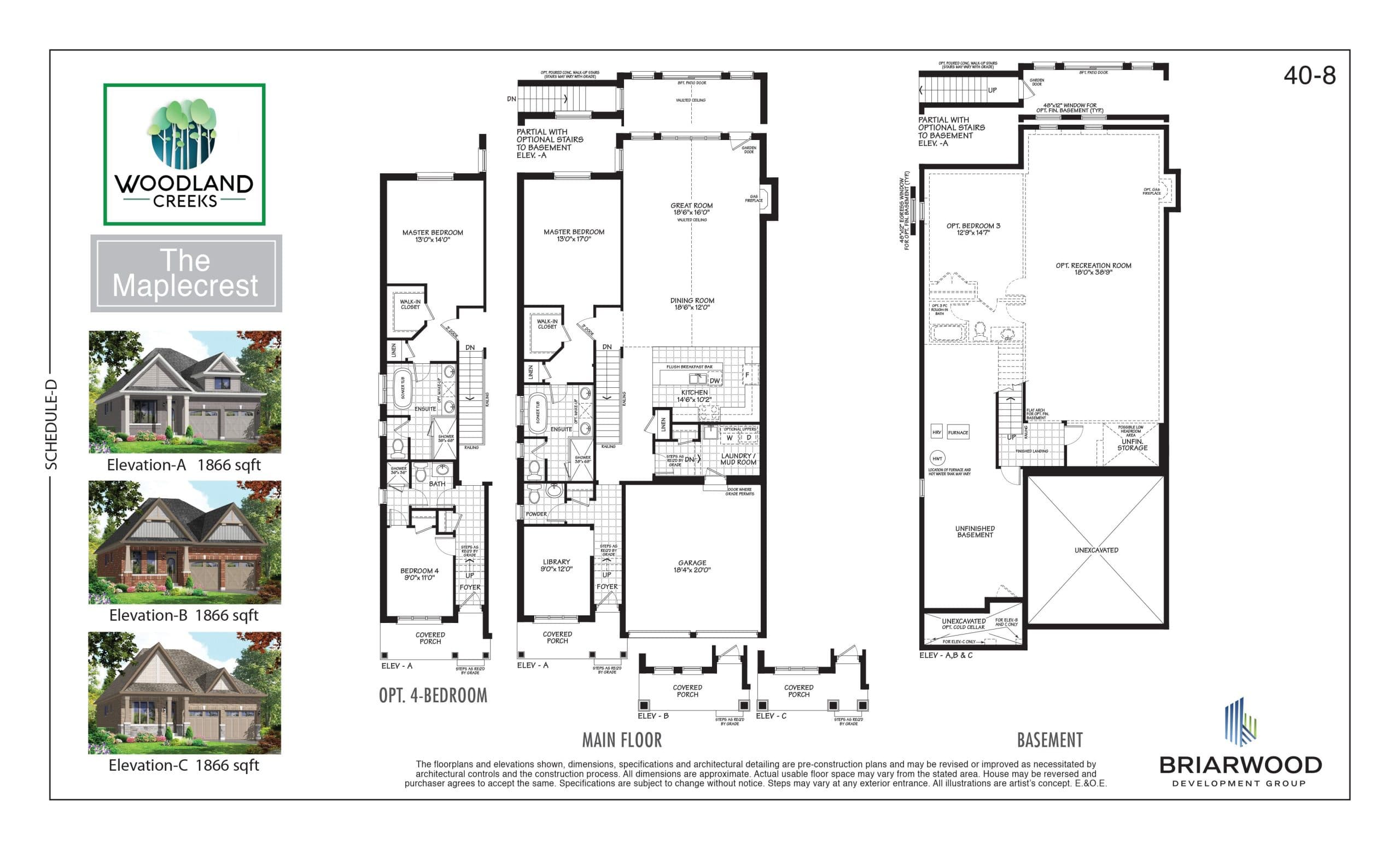 The Maplecrest Floor Plan at Woodland Creeks Homes - 1866 sq.ft