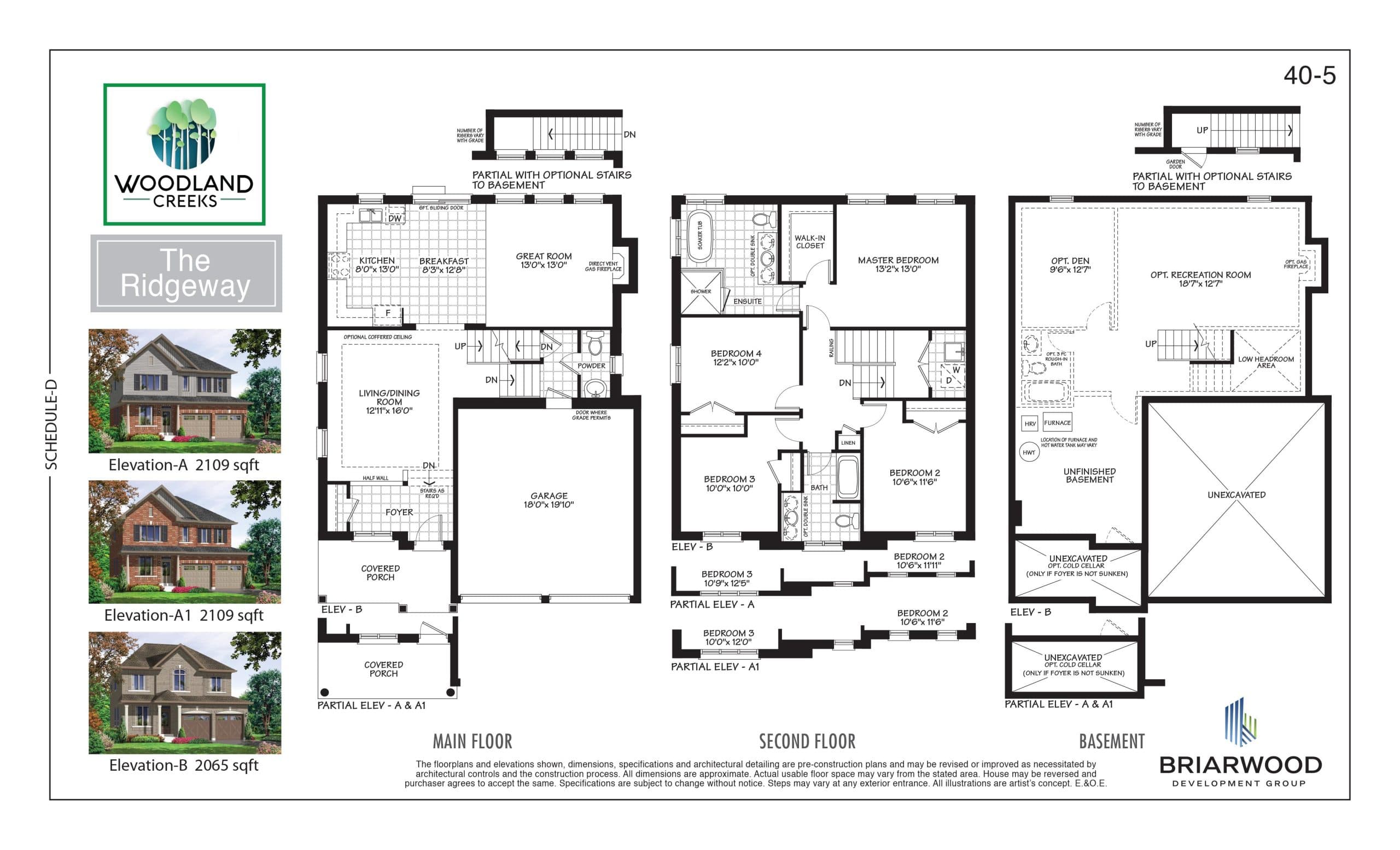 The Ridgeway Floor Plan at Woodland Creeks Homes - 2065 sq.ft