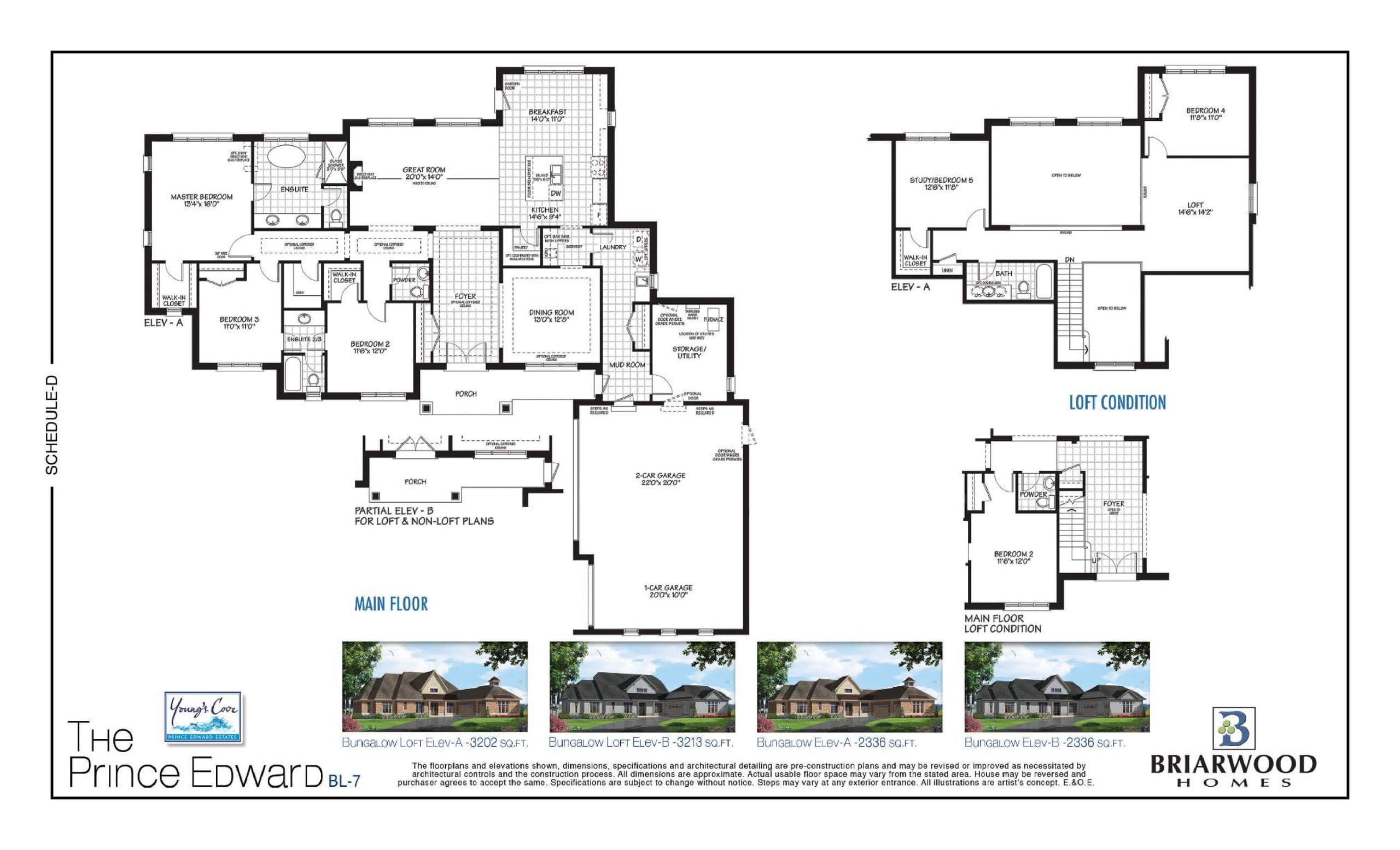 The Prince Edward (BL-7) Floor Plan at Young’s Cove Homes - 3213 sq.ft