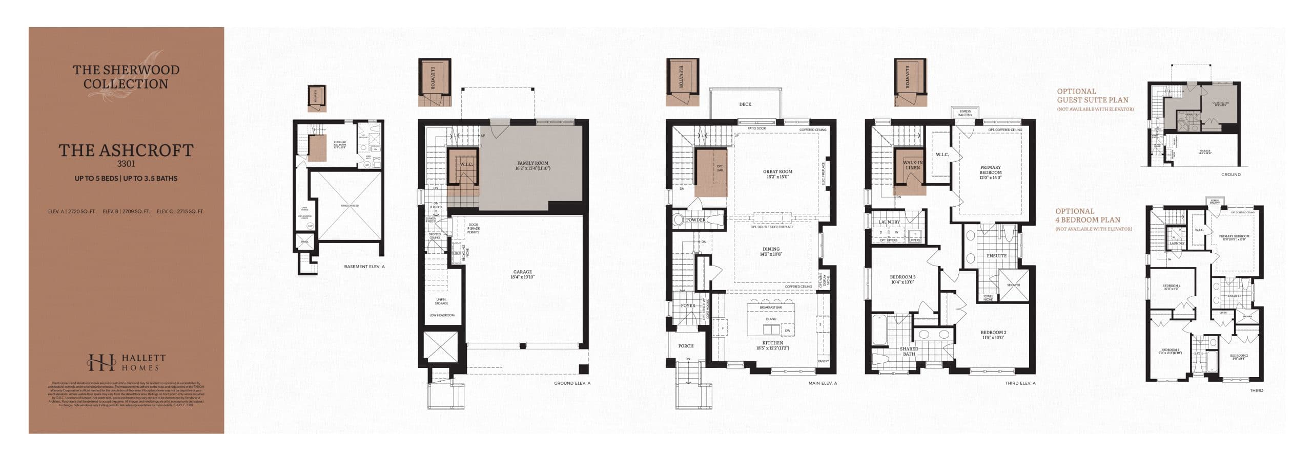The Ashcroft Floor Plan at Abacot Hill Homes - 2720 sq.ft