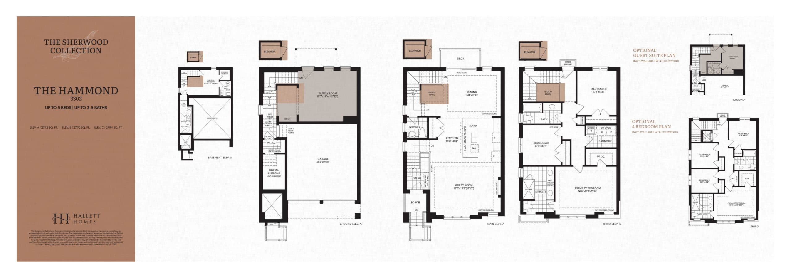 The Hammond Floor Plan at Abacot Hill Homes - 2794 sq.ft