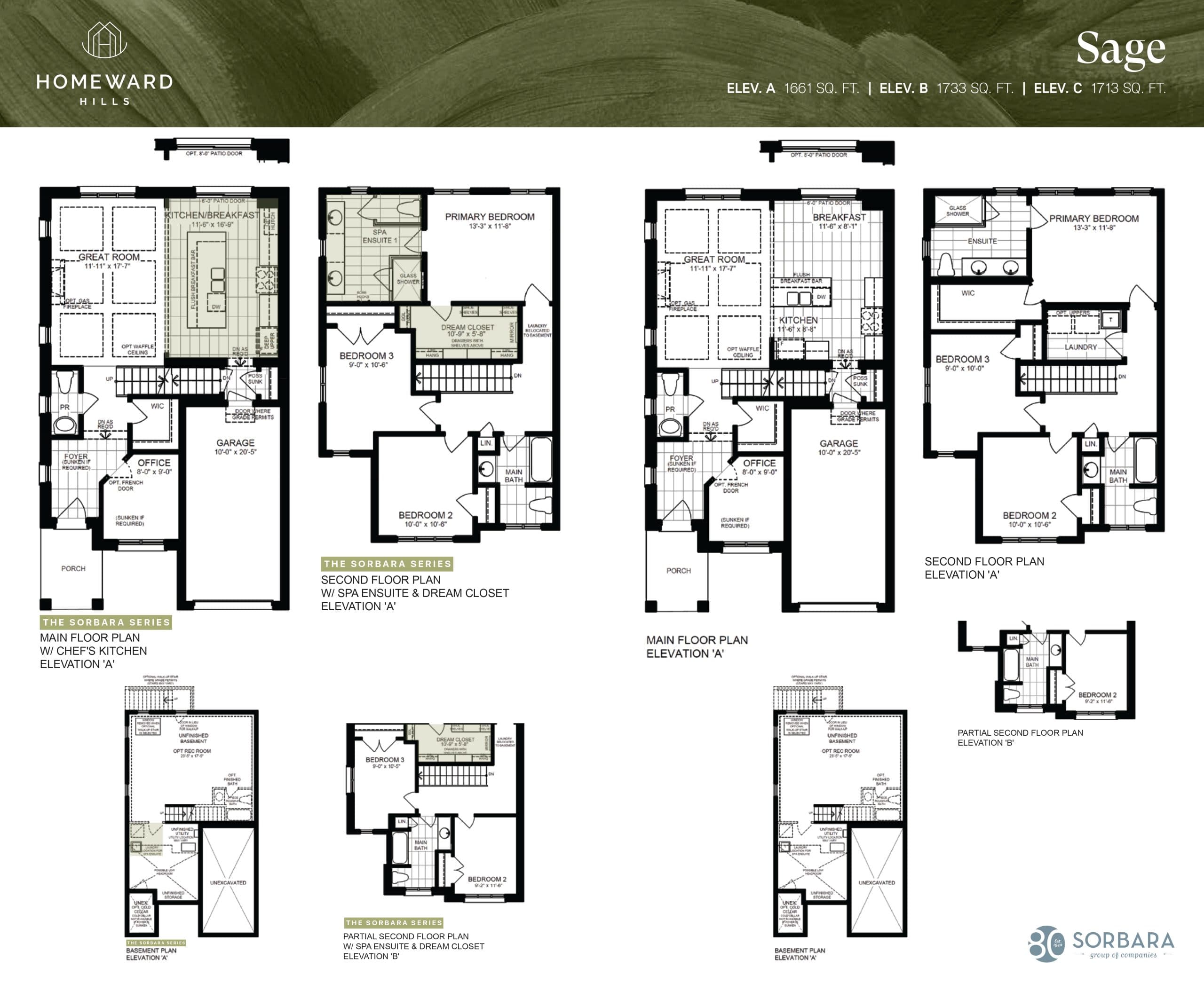 Sage Floor Plan at Homeward Hills Towns - 1733 sq.ft