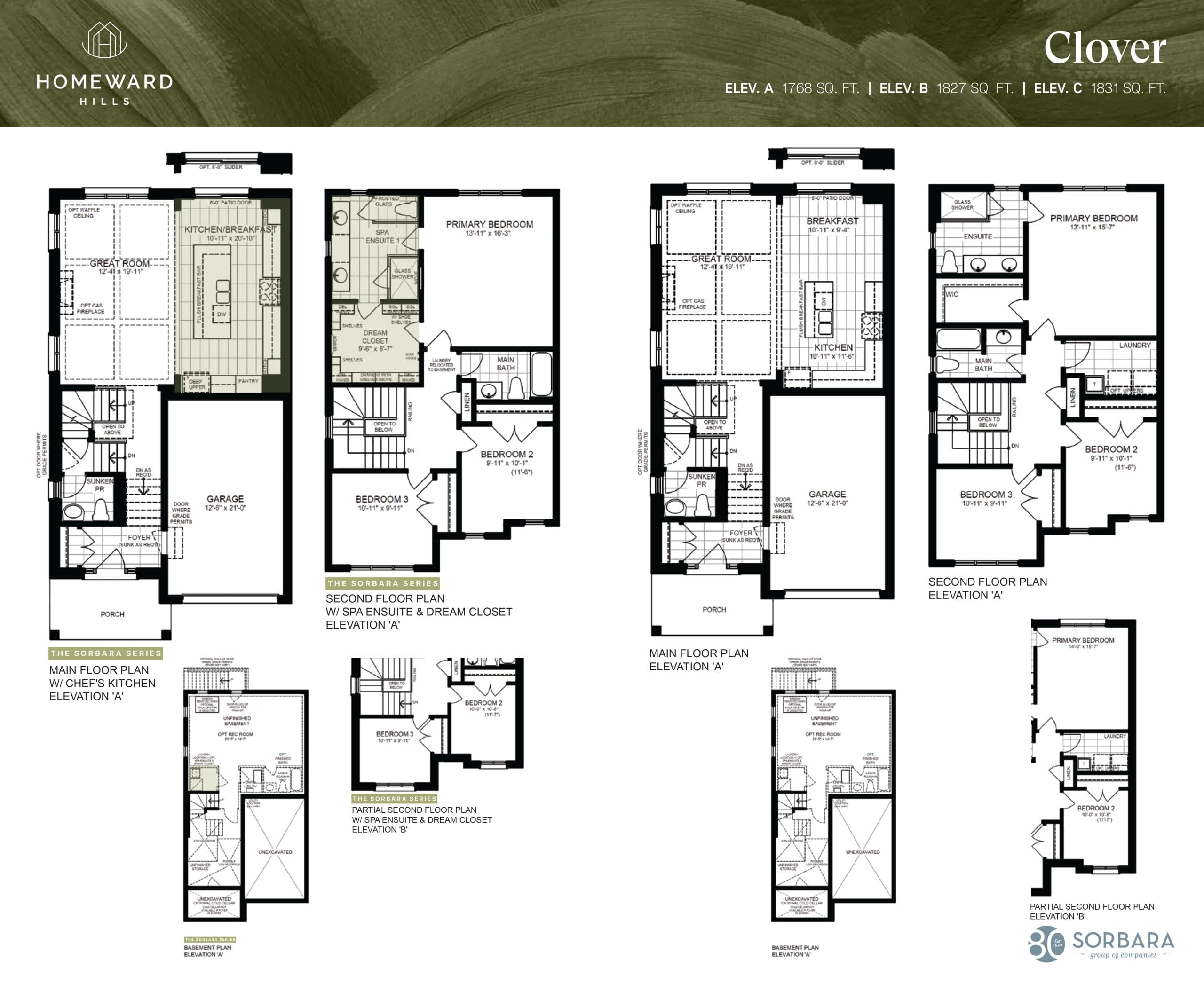 Clover Floor Plan at Homeward Hills Towns - 1831 sq.ft