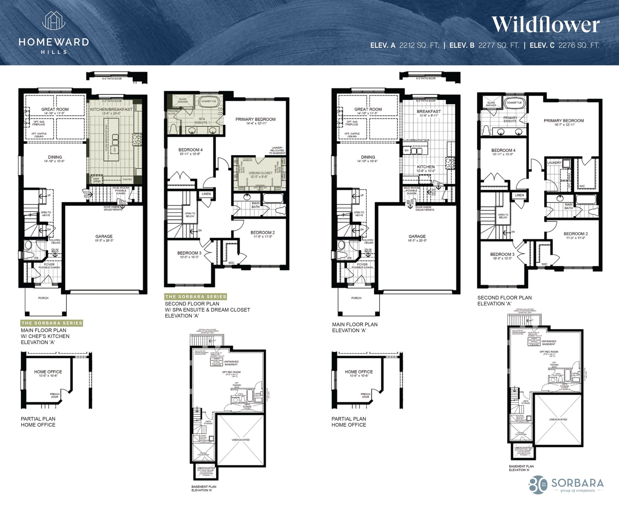 Wildflower Floor Plan at Homeward Hills Towns - 2277 sq.ft