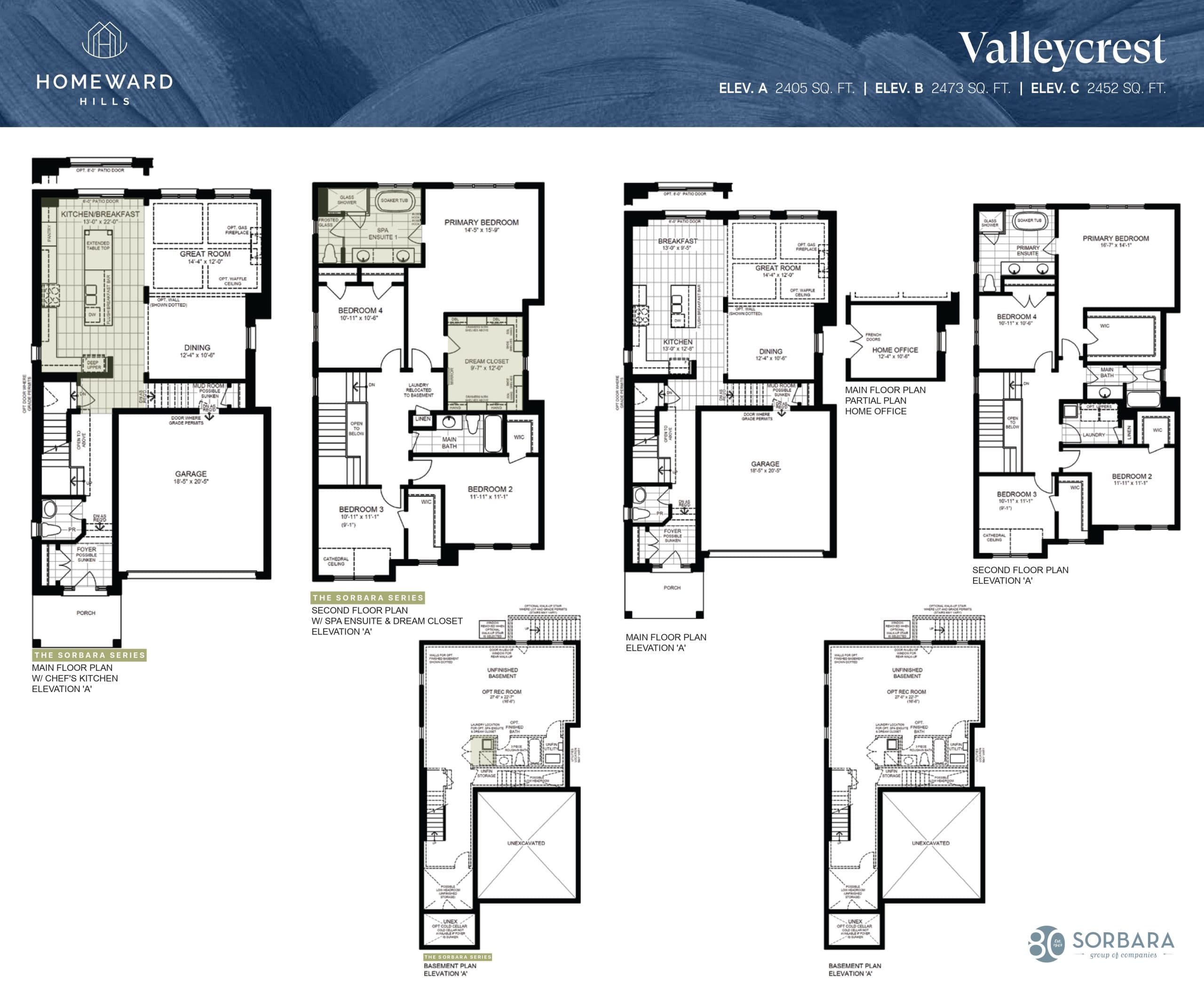 Valleycrest Floor Plan at Homeward Hills Towns - 2473 sq.ft