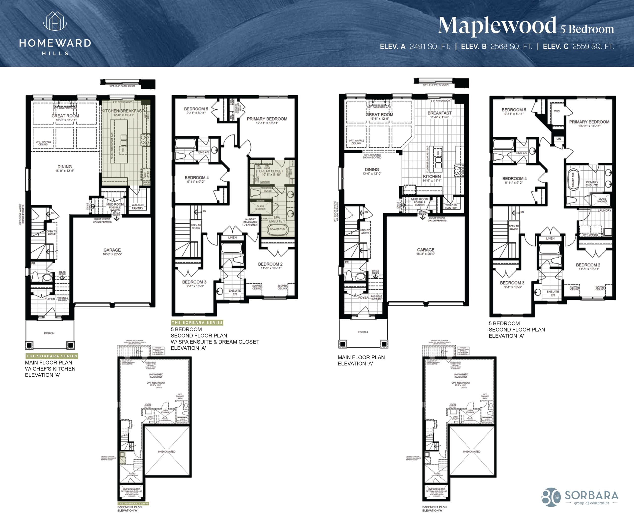 Maplewood (5 Bedroom) Floor Plan at Homeward Hills Towns - 2568 sq.ft