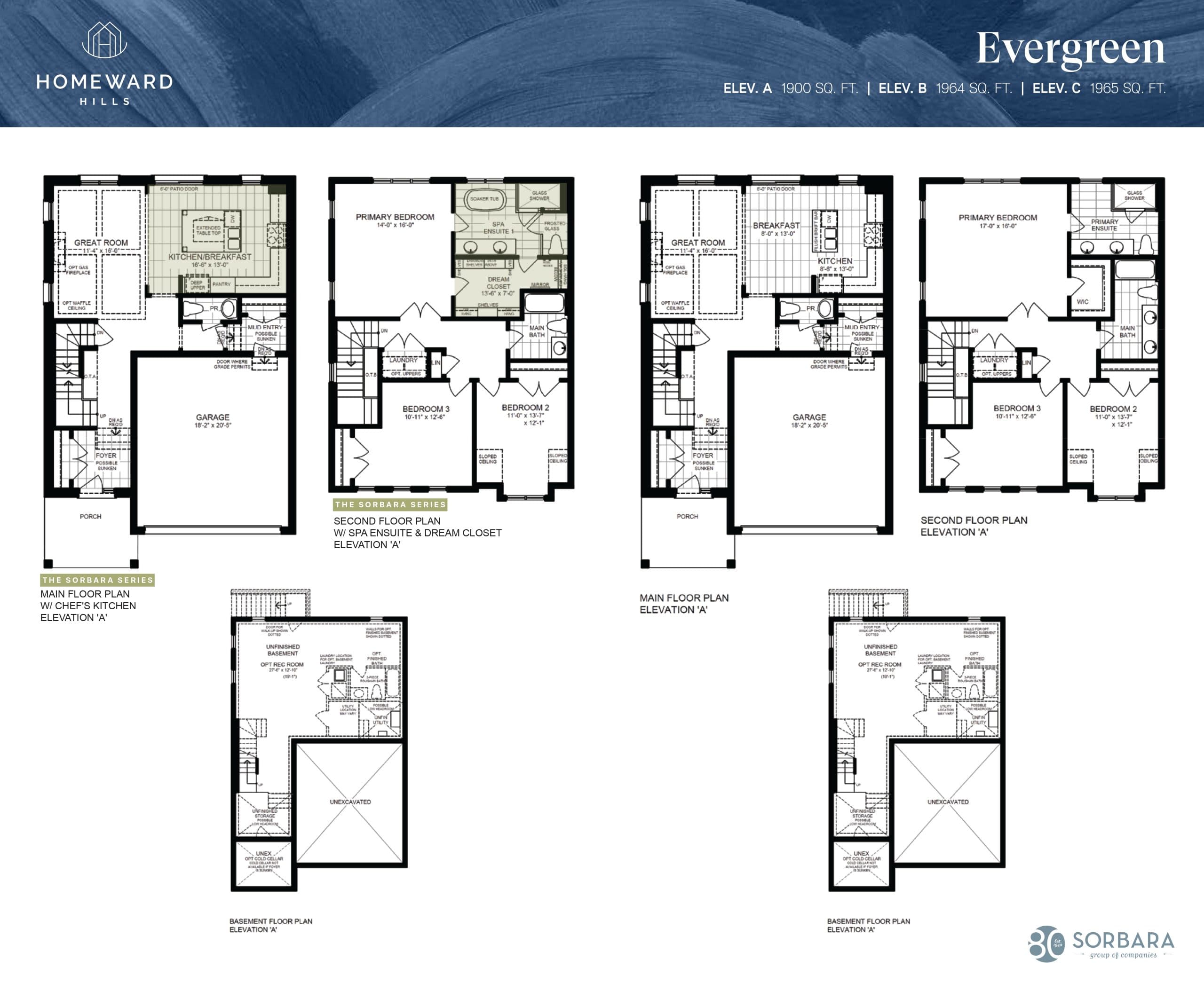 Evergreen Floor Plan at Homeward Hills Towns - 1965 sq.ft