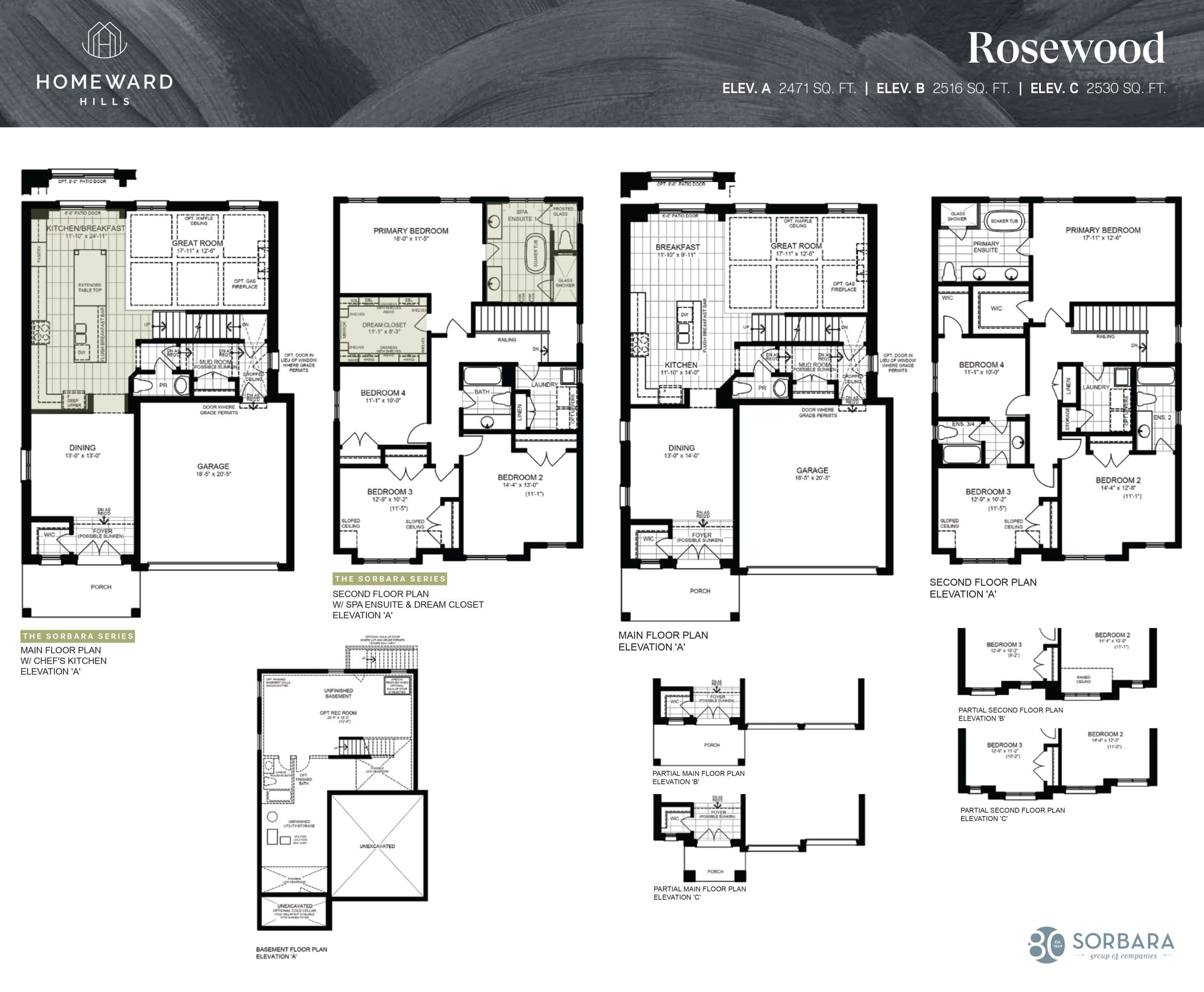 Rosewood Floor Plan at Homeward Hills Towns - 2530 sq.ft