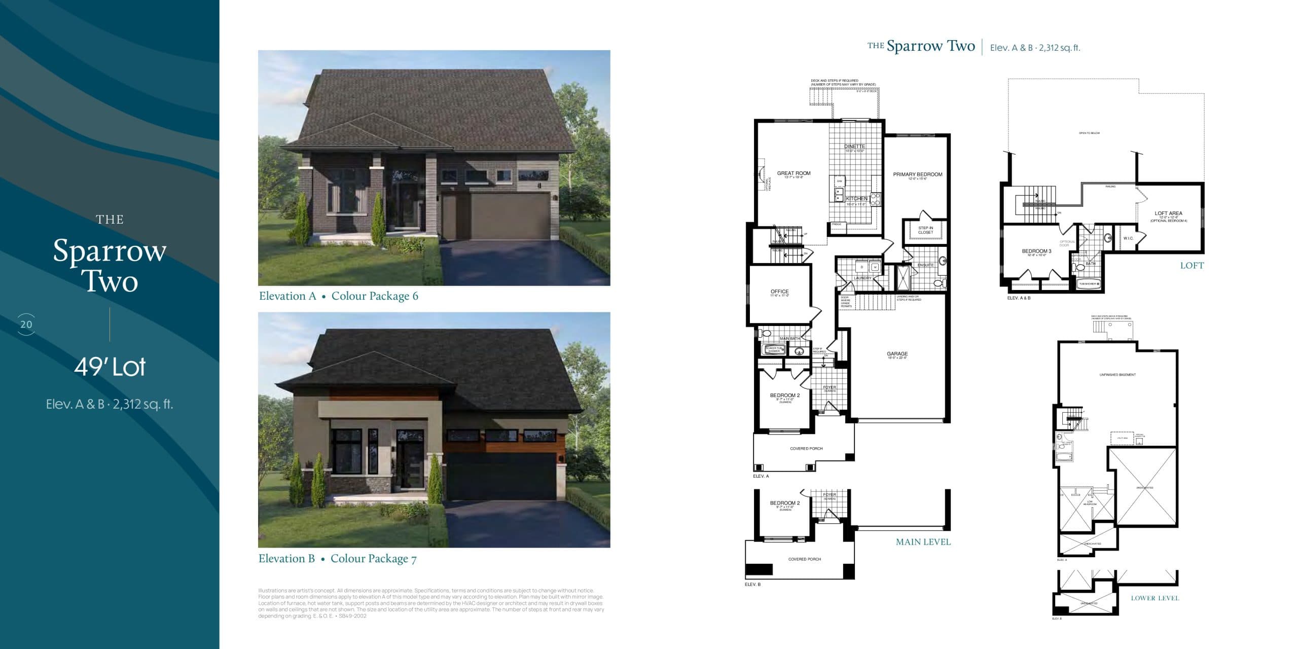 The Sparrow Two Floor Plan at Serenity Bay Homes - 2312 sq.ft