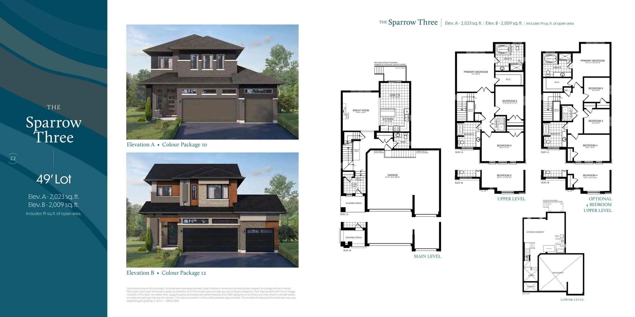 The Sparrow Three Floor Plan at Serenity Bay Homes - 2023 sq.ft