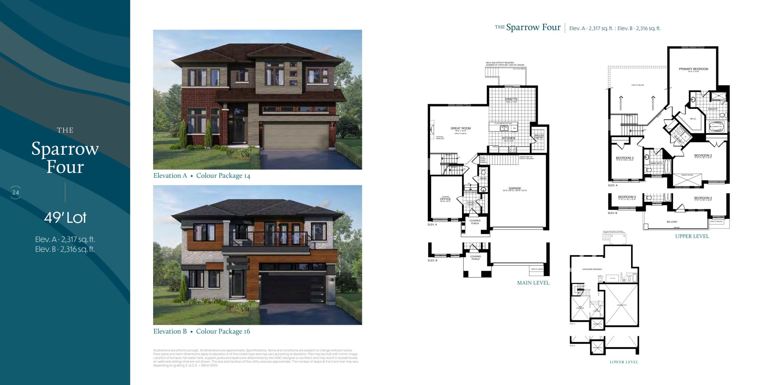 The Sparrow Four Floor Plan at Serenity Bay Homes - 2317 sq.ft