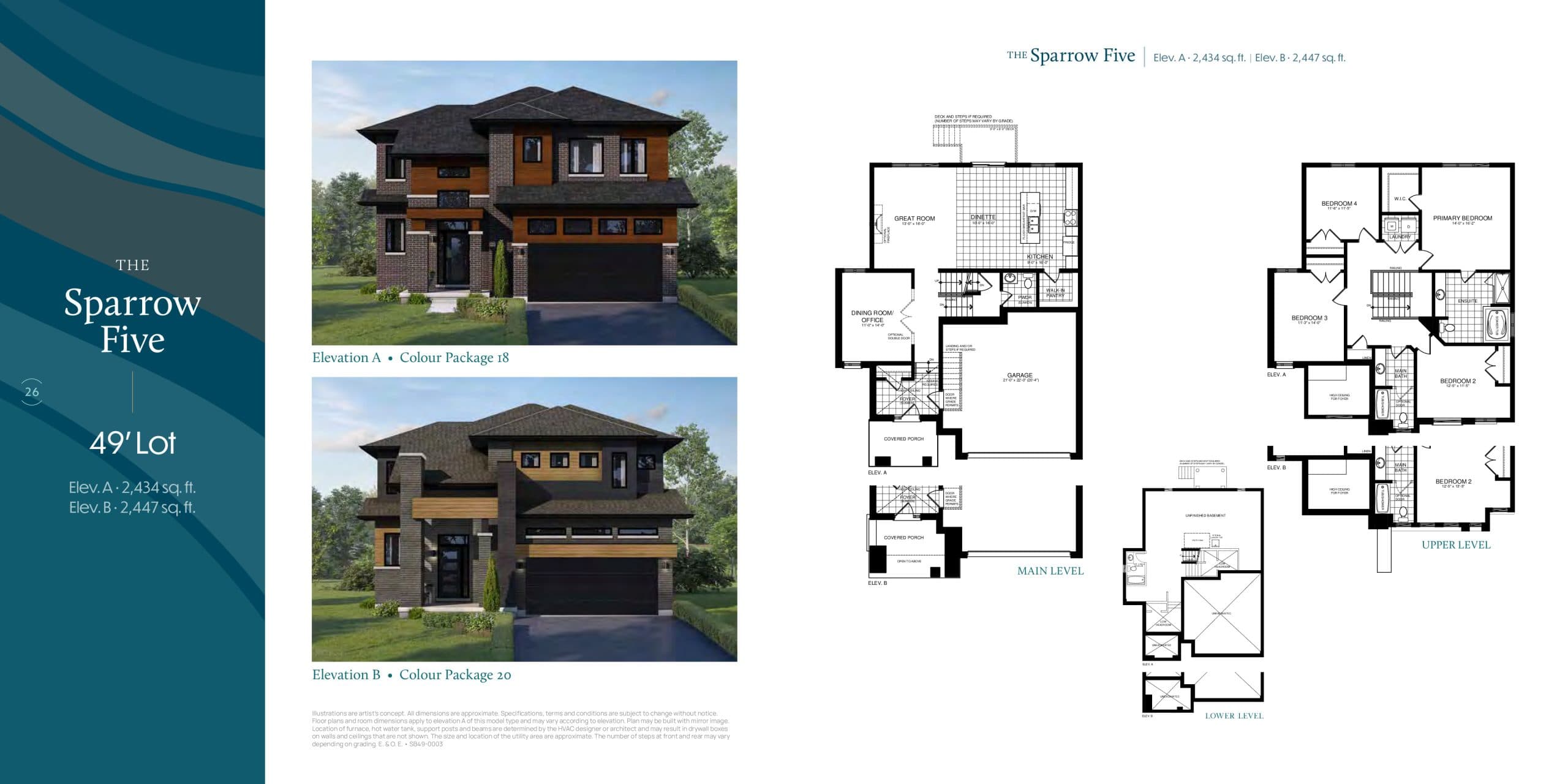 The Sparrow Five Floor Plan at Serenity Bay Homes - 2434 sq.ft