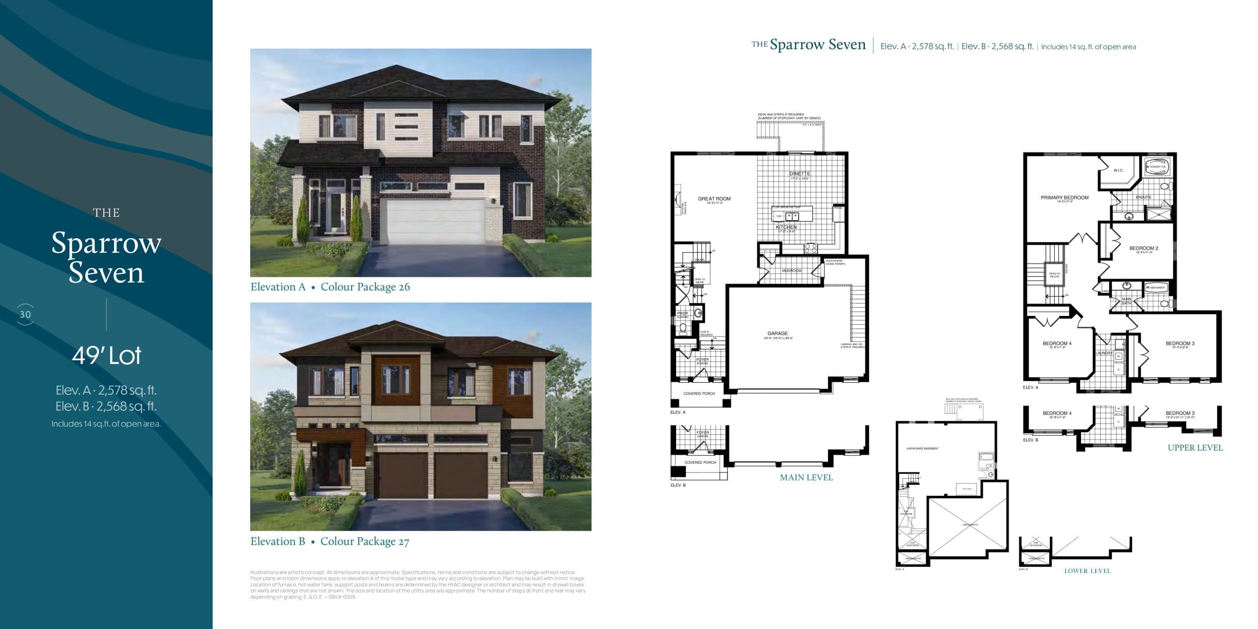 The Sparrow Seven Floor Plan at Serenity Bay Homes - 2578 sq.ft