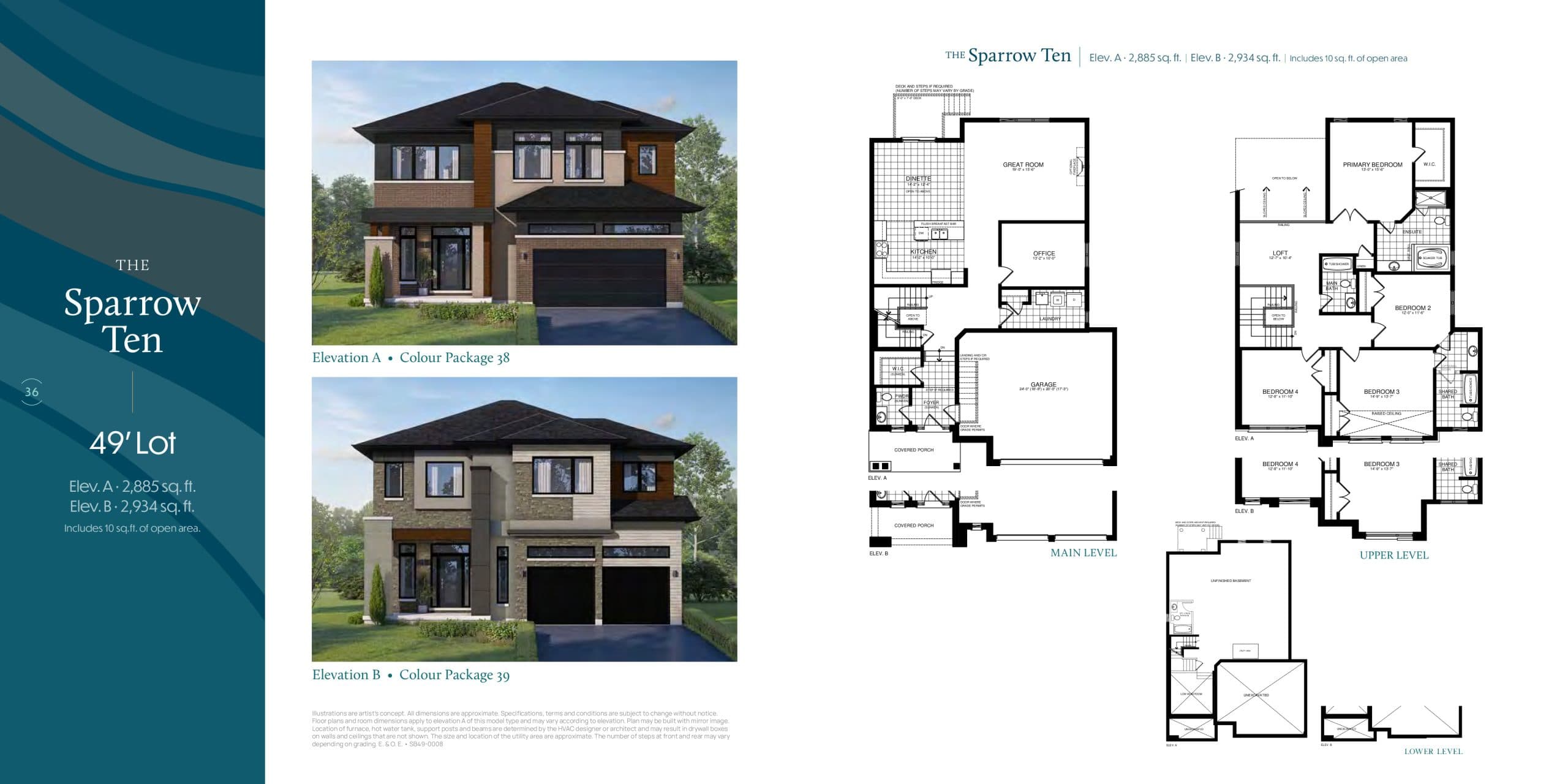 The Sparrow Ten Floor Plan at Serenity Bay Homes - 2885 sq.ft