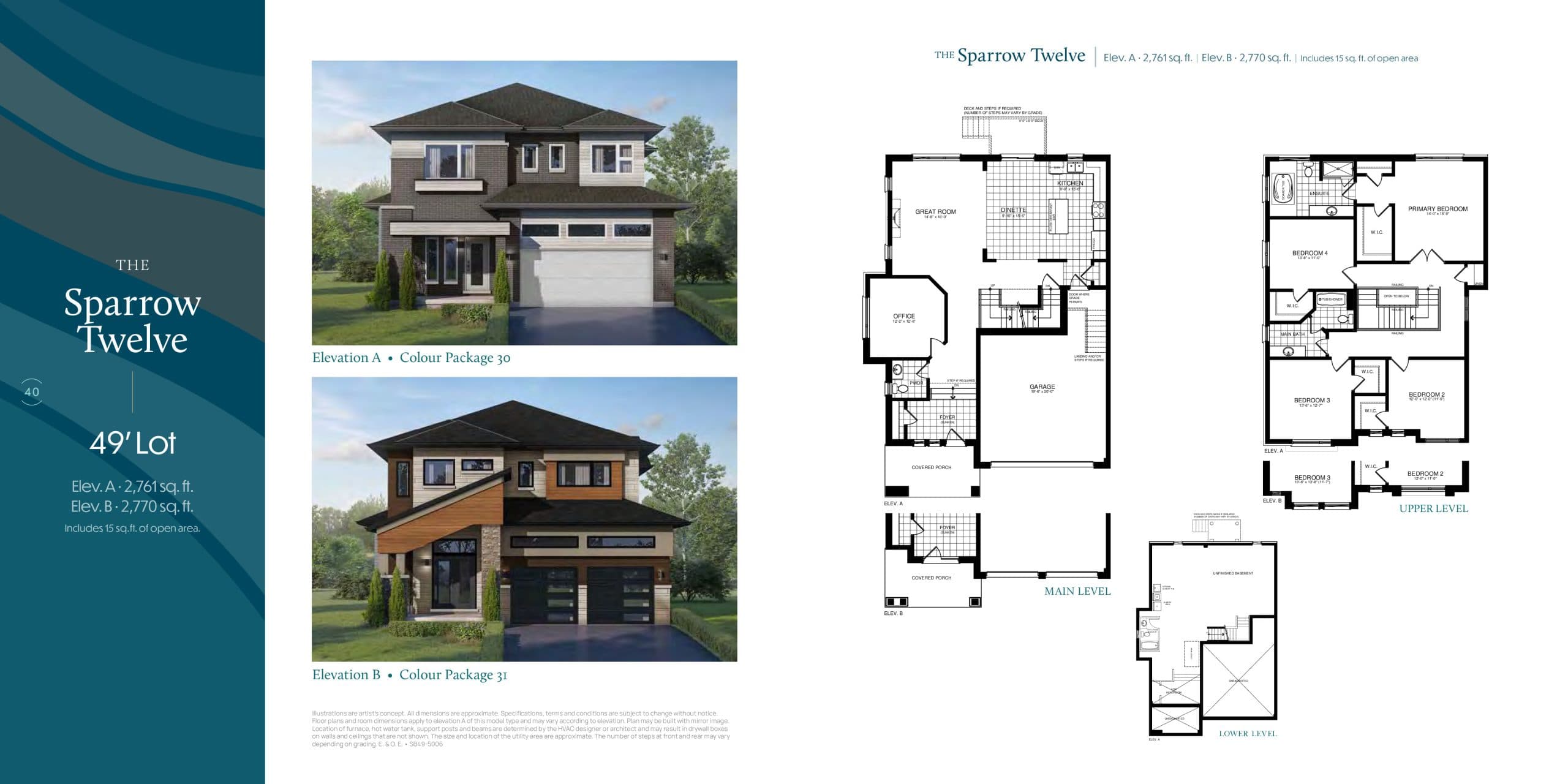 The Sparrow Twelve Floor Plan at Serenity Bay Homes - 2761 sq.ft