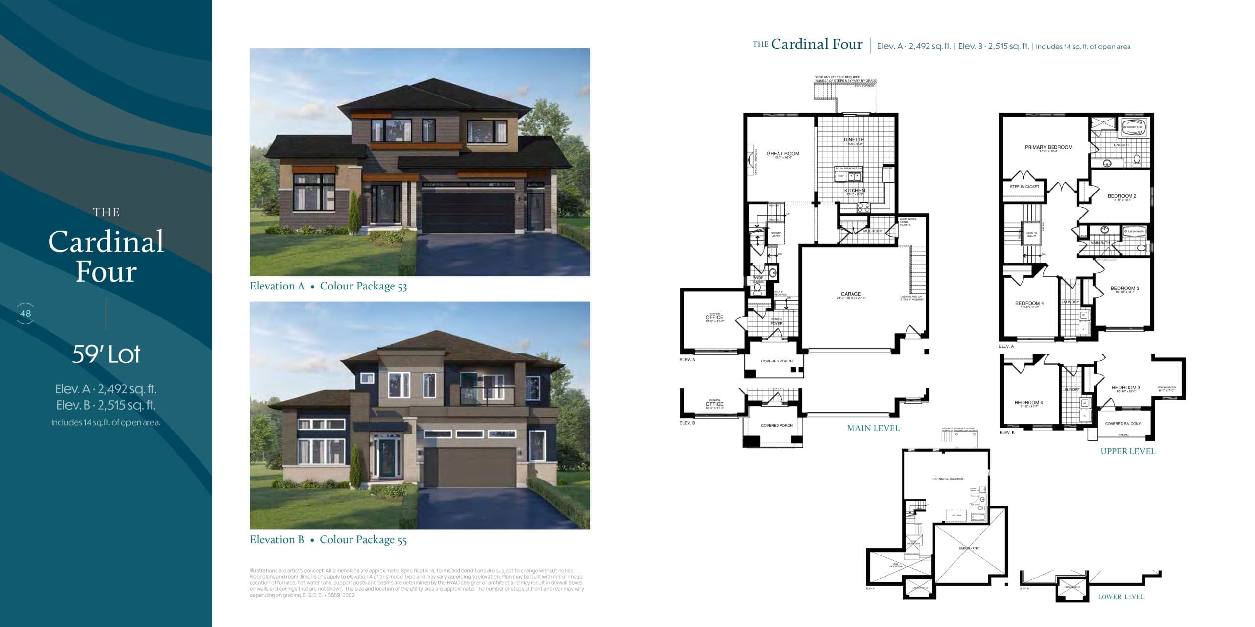The Cardinal Four Floor Plan at Serenity Bay Homes - 2492 sq.ft