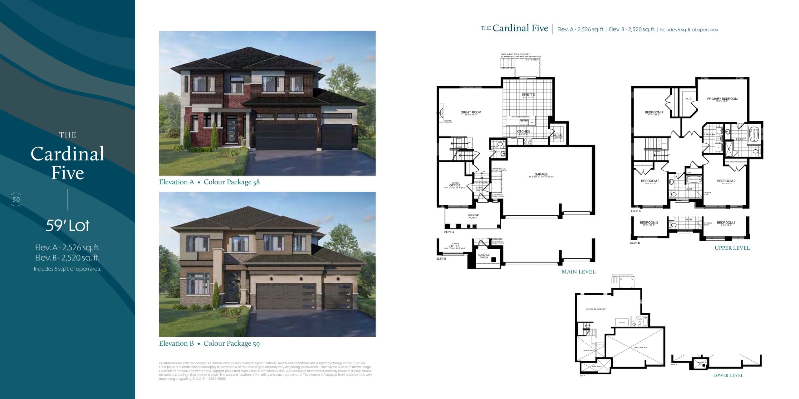 The Cardinal Five Floor Plan at Serenity Bay Homes - 2526 sq.ft