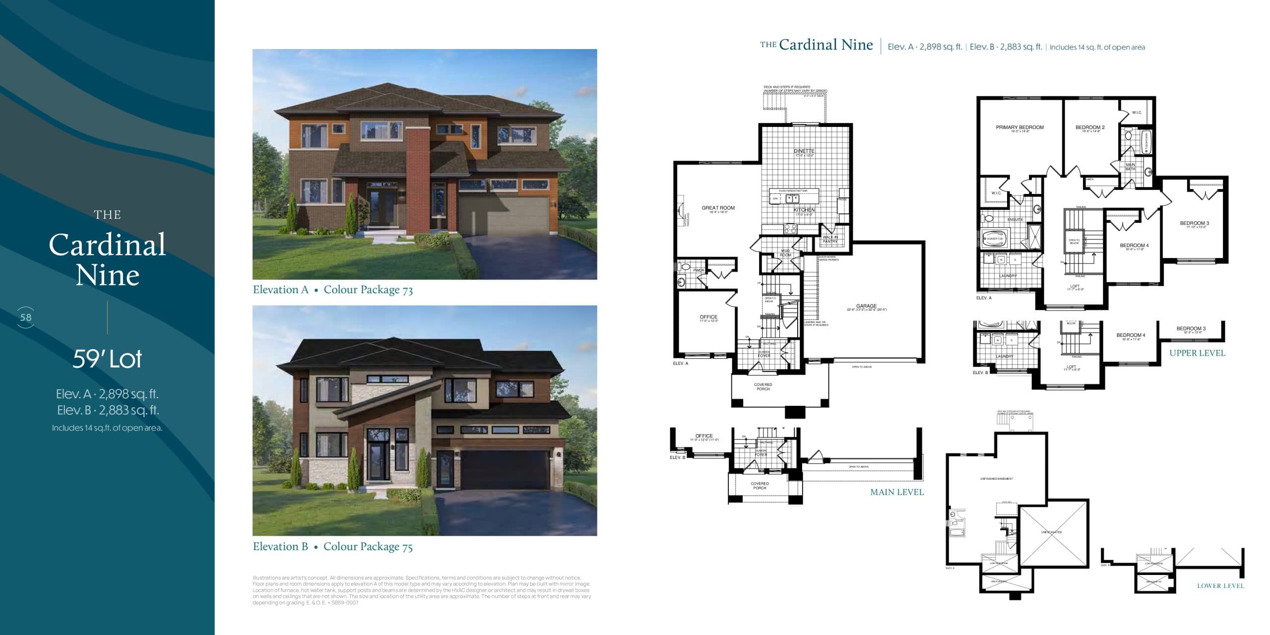 The Cardinal Nine Floor Plan at Serenity Bay Homes - 2898 sq.ft