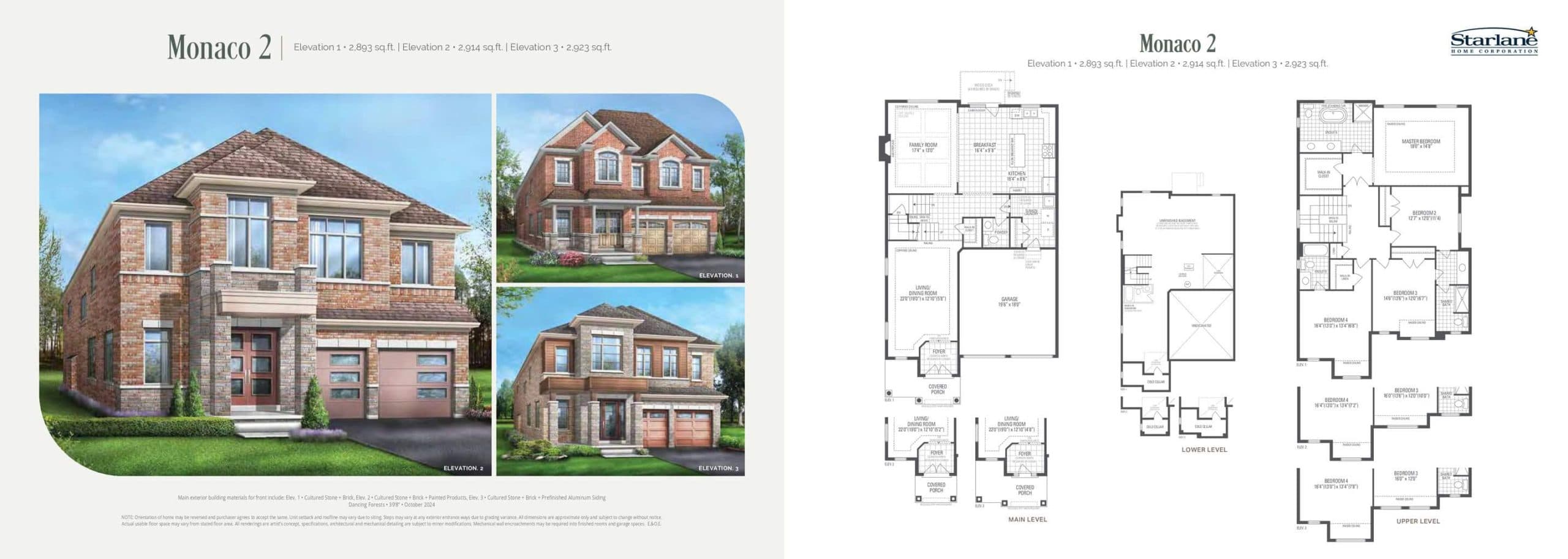 Monaco 2 Floor Plan at Bayview Trail by Starlane Home Corporation - 2893 sq.ft