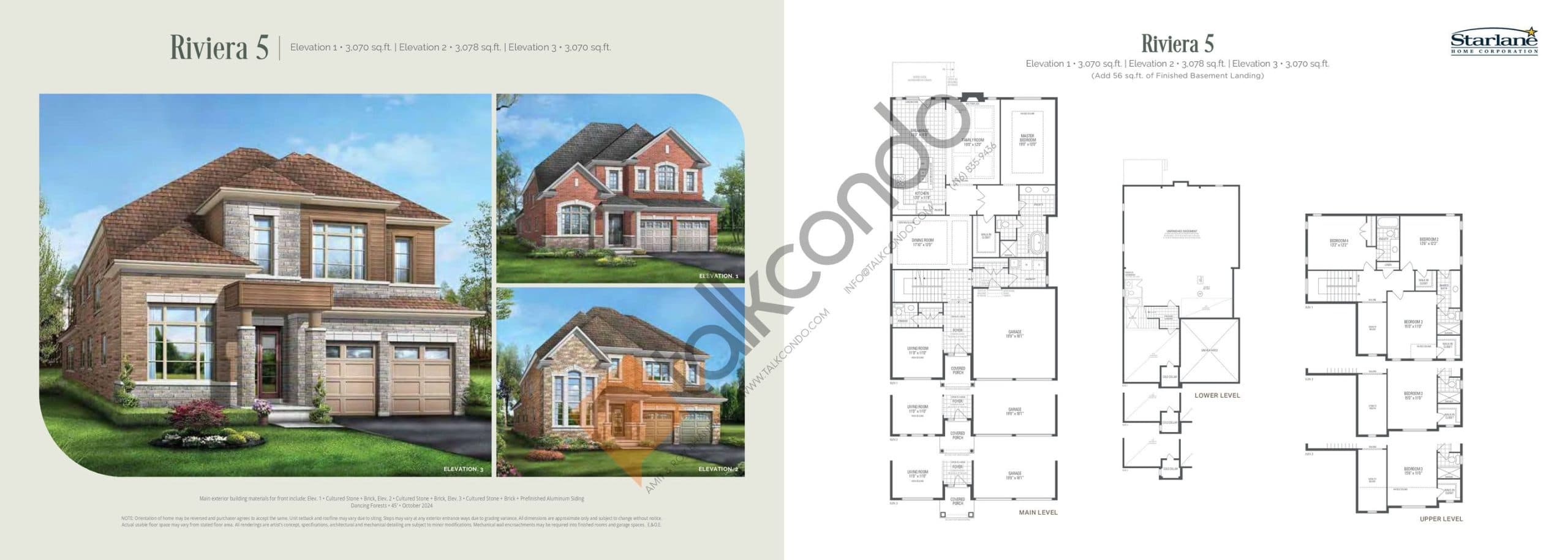 Riviera 5 Floor Plan at Bayview Trail by Starlane Home Corporation - 3070 sq.ft