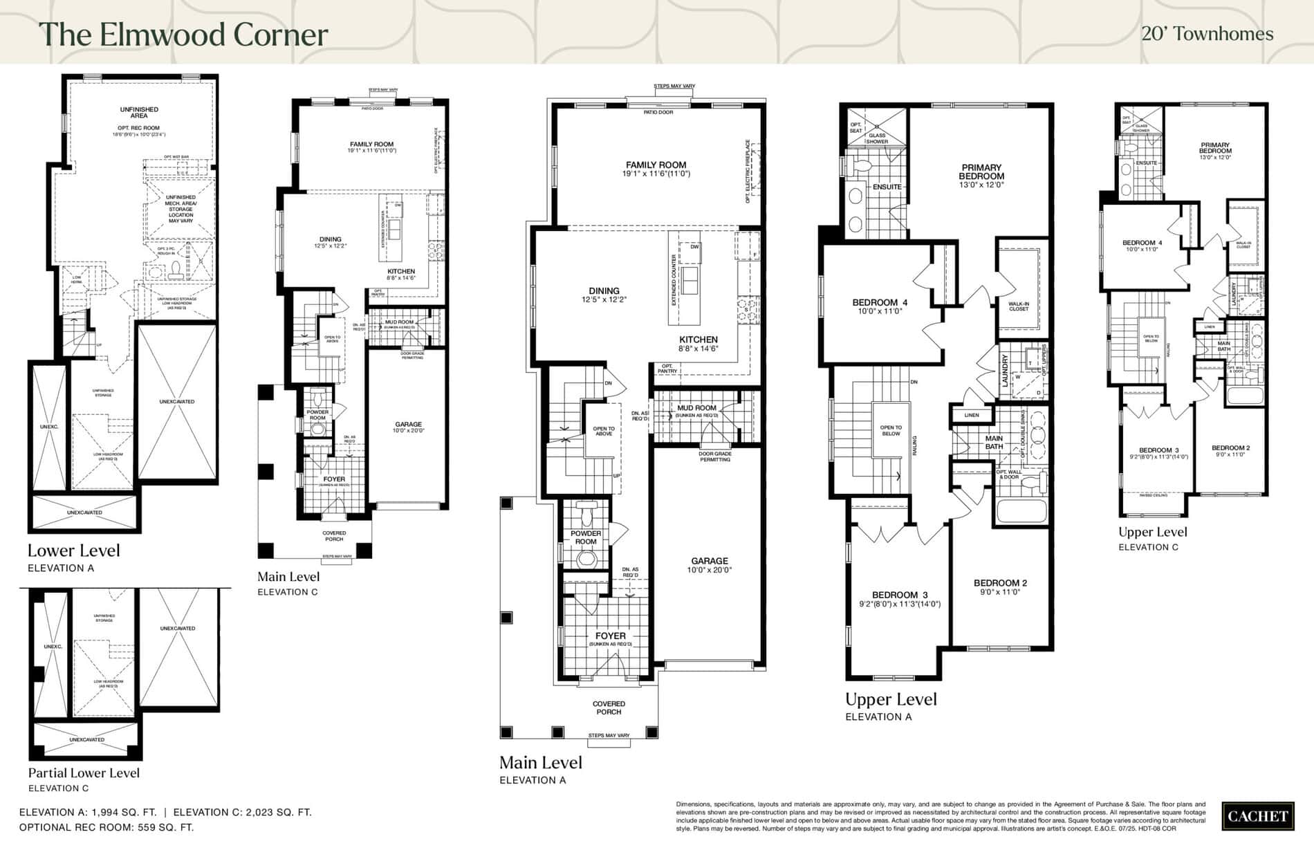 The Elmwood Corner Floor Plan at Havendale Homes - 1994 sq.ft