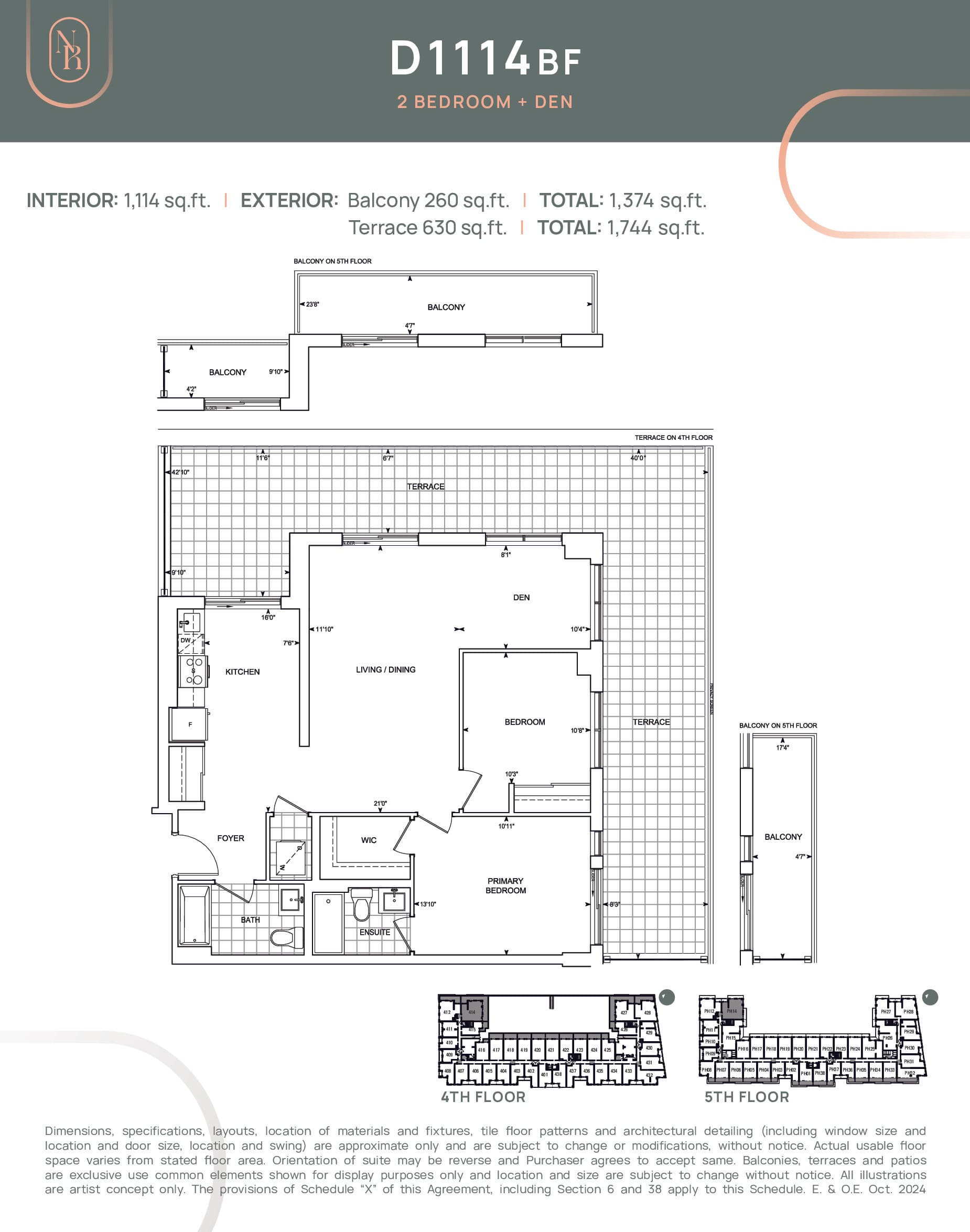 D1114 BF Floor Plan at Noble Residences - 1114 sq.ft