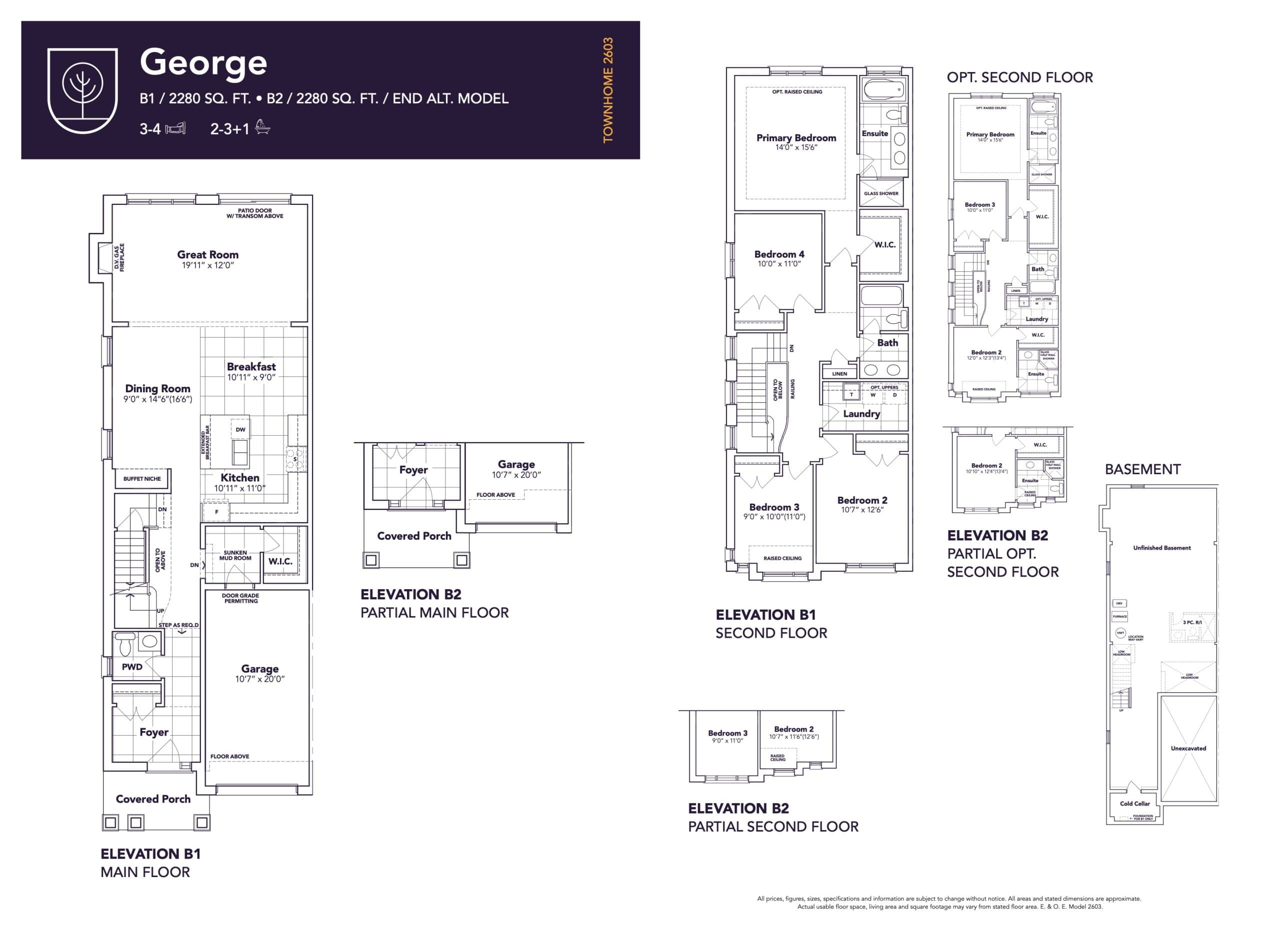 George Floor Plan at Havelock Corners Phase 6 by Kingsmen - 2280 sq.ft