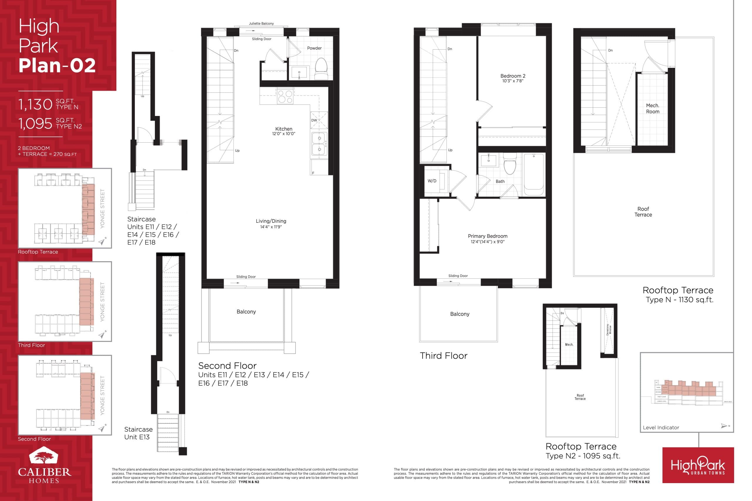 High Park Plan 02 Floor Plan at High Park Urban Towns - 1130 sq.ft