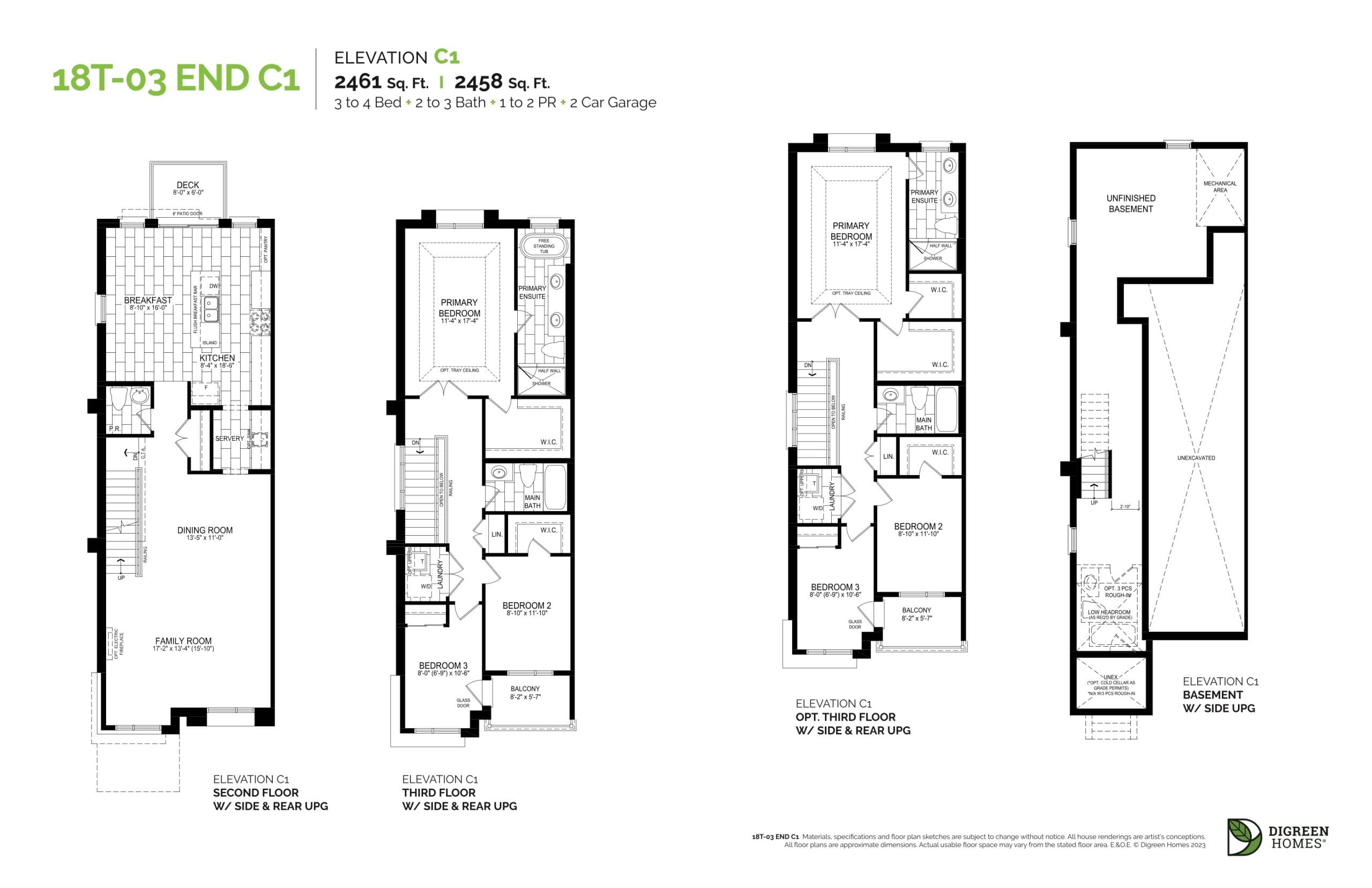 18T-03 End C1 (3 of 3) Floor Plan at NAVA Oakville Towns Phase 2 - 2461 sq.ft