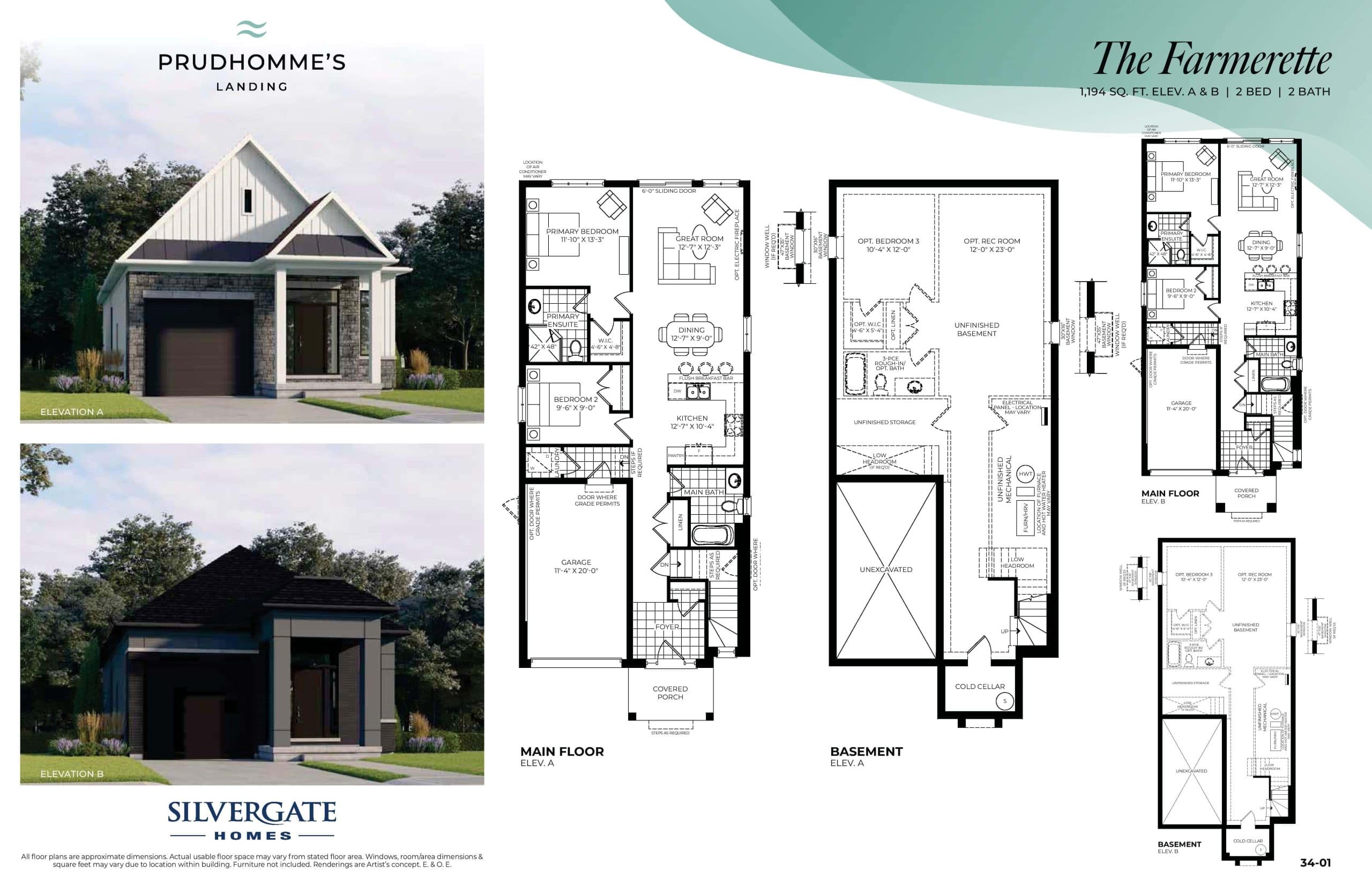 The Farmerette Floor Plan at Prudhomme's Landing - Single-Family Homes - 1194 sq.ft