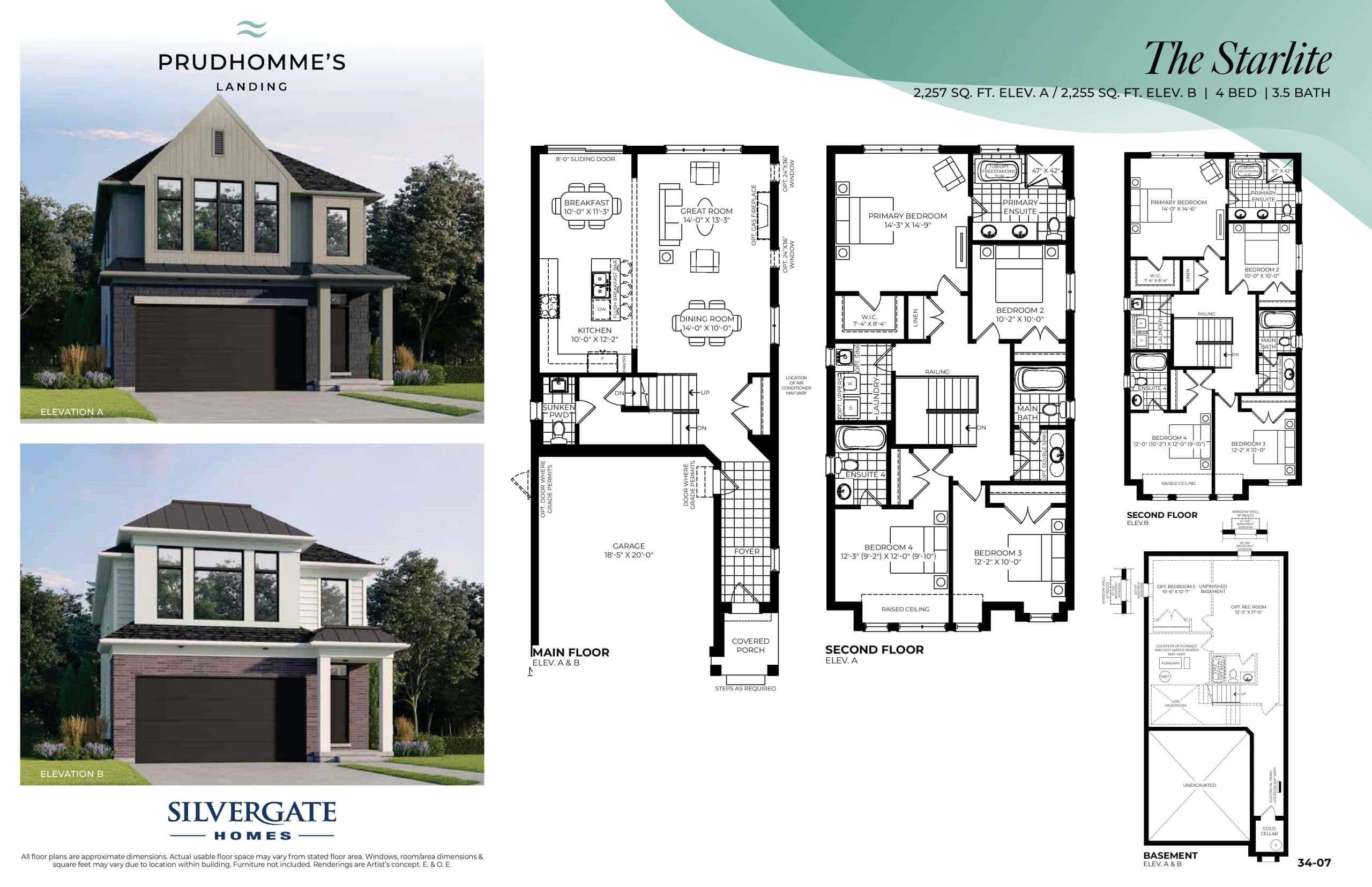 The Starlite Floor Plan at Prudhomme's Landing - Single-Family Homes - 2257 sq.ft