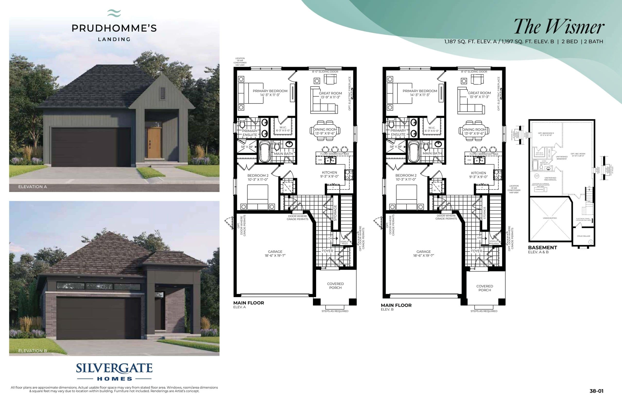 The Wismer Floor Plan at Prudhomme's Landing - Single-Family Homes - 1187 sq.ft
