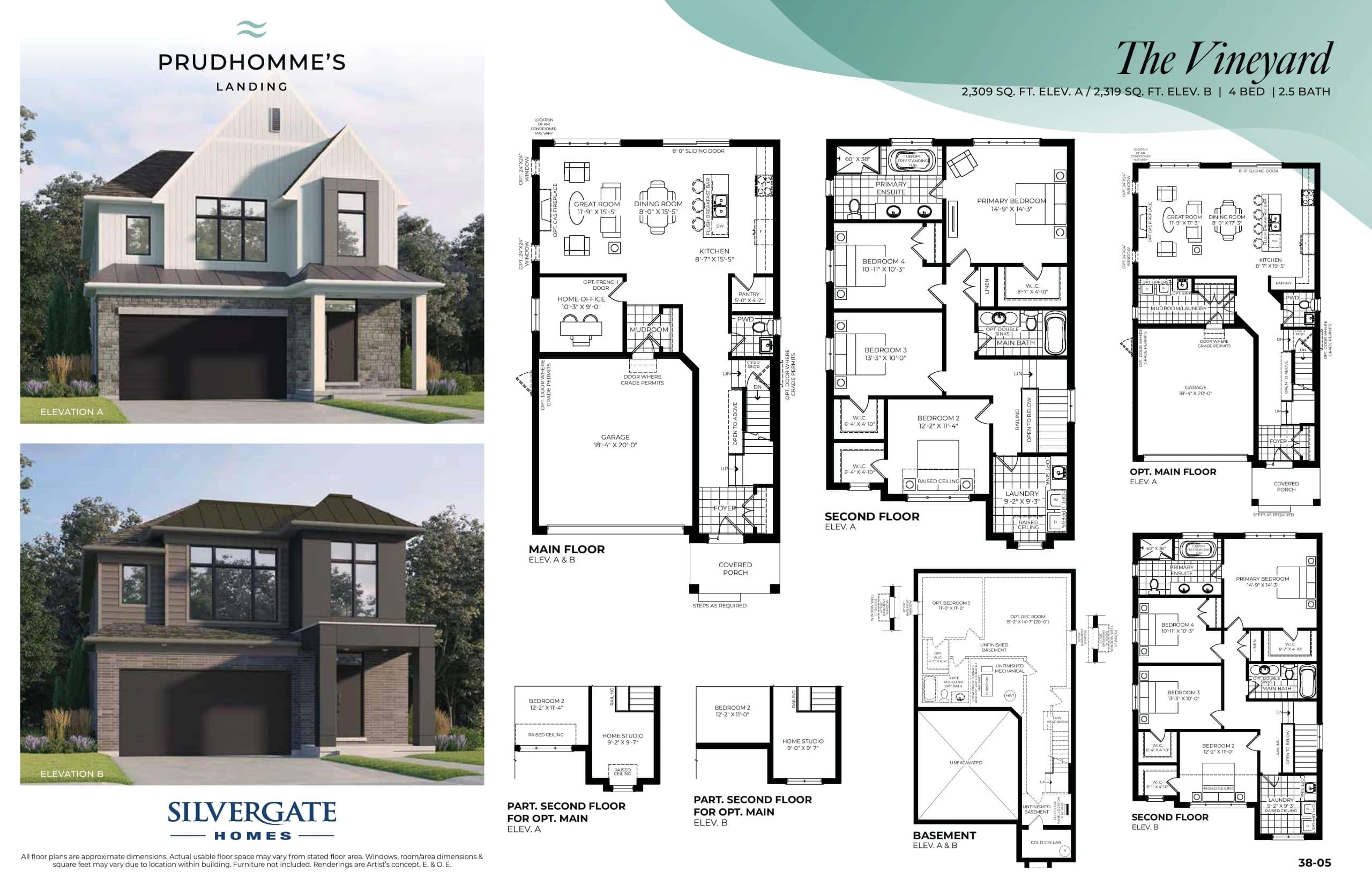 The Vineyard Floor Plan at Prudhomme's Landing - Single-Family Homes - 2309 sq.ft